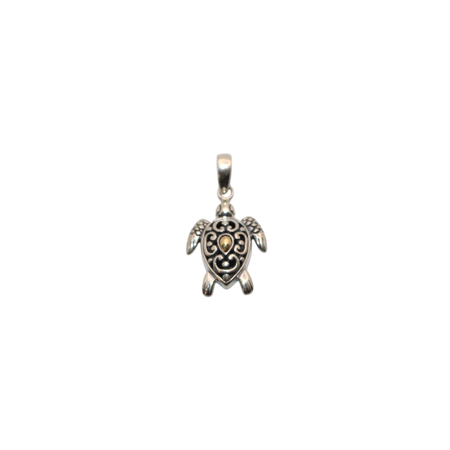 Bali Silver Collection Pendants W/18KT Sea Turtle