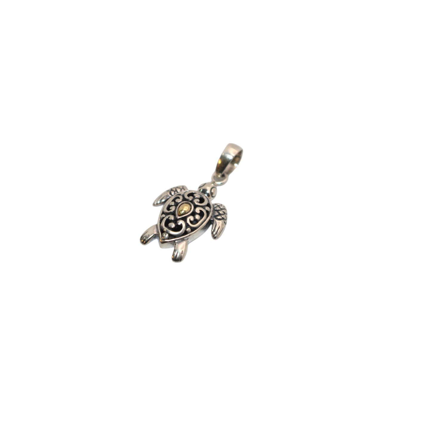 Bali Silver Collection Pendants W/18KT Sea Turtle