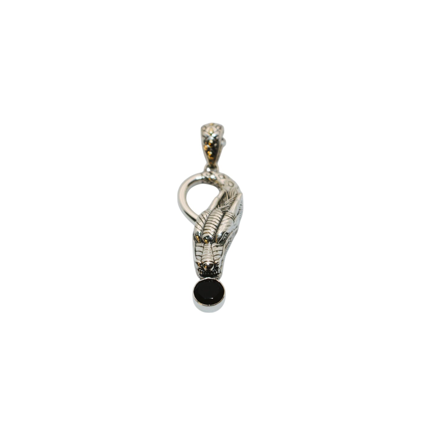 Bali Silver Collection Pendants W/18KT Dragon Head Onyx