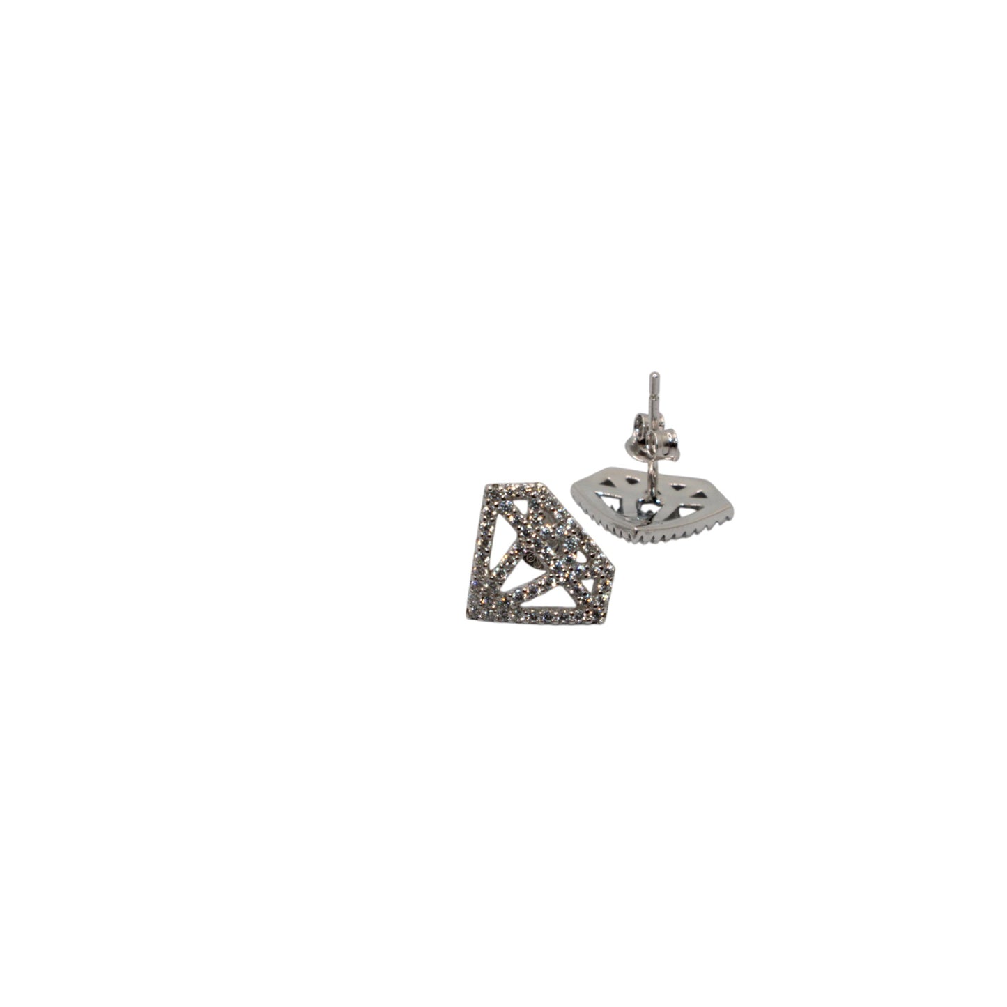 Silver Pendants Collection Chain 18" Diamond Cut Design W/ White Cz.