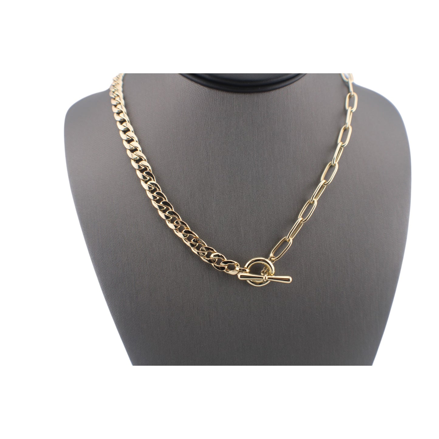 14KT Yellow Gold Set OF Cubana Semisolid & Paper Clip Chain and Bracelet