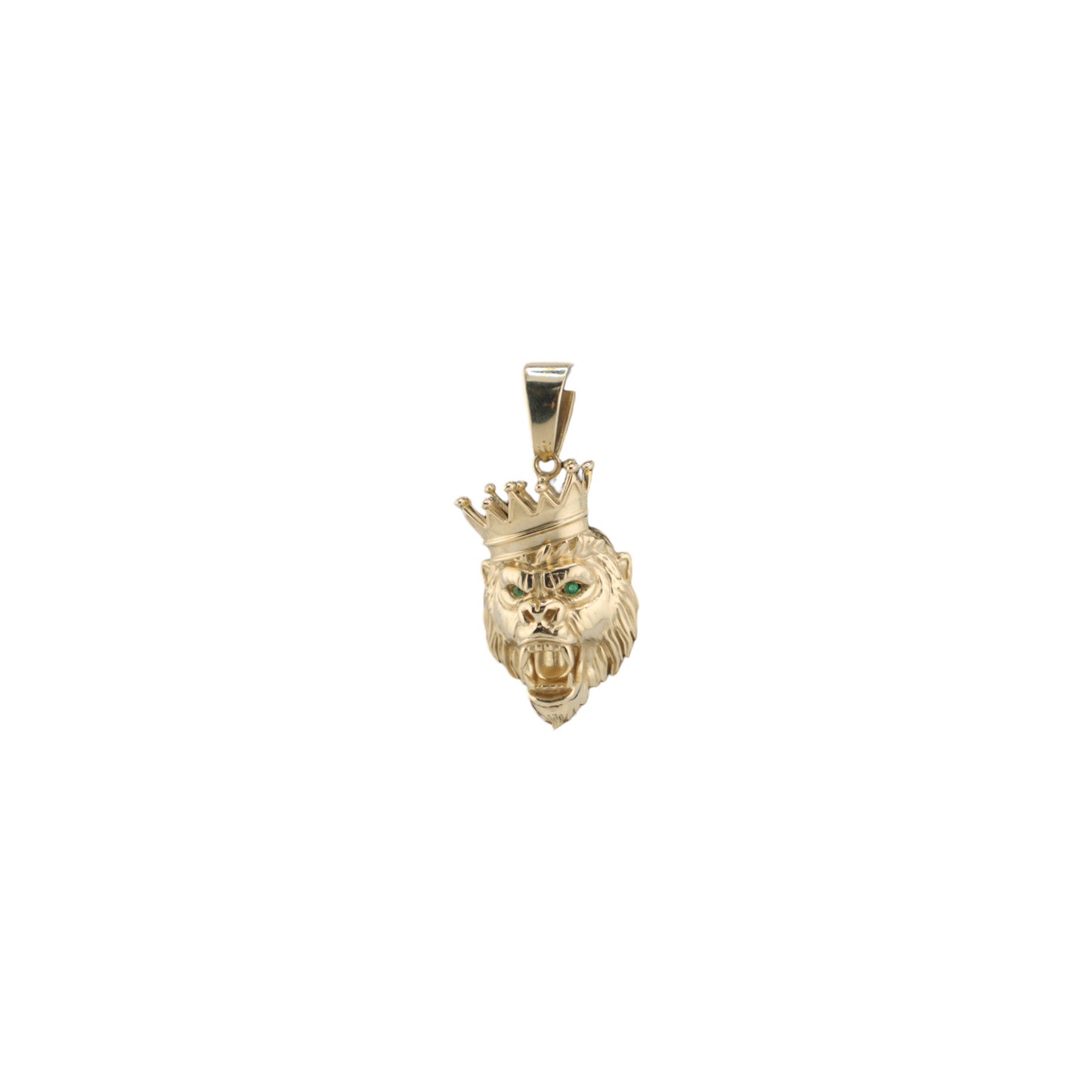 10KT Yellow Gold 7.1g Gorilla with crown W/Green CZ Pendant 47mm