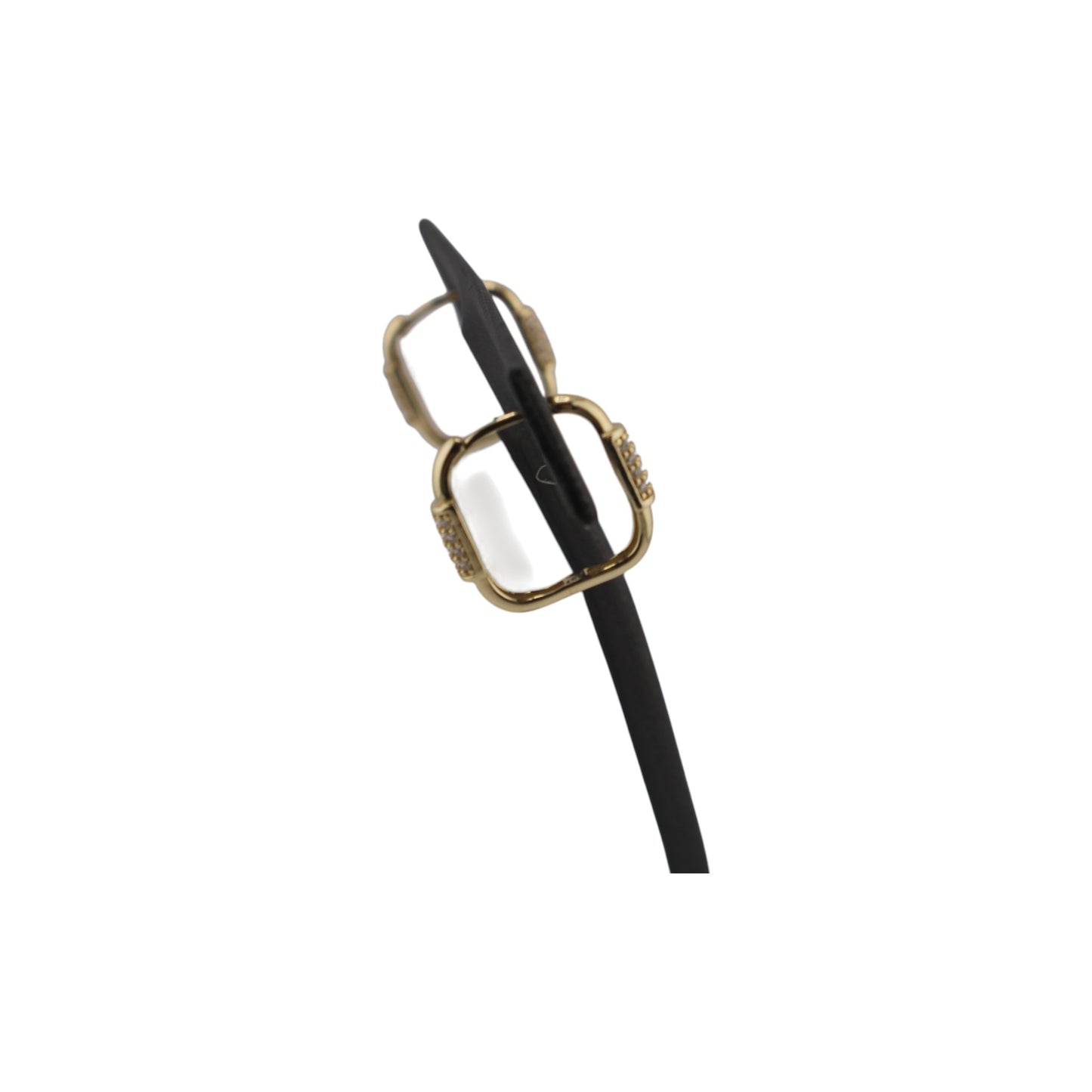 14KT Yellow Gold Square Style Hoops 12.mm Earrings