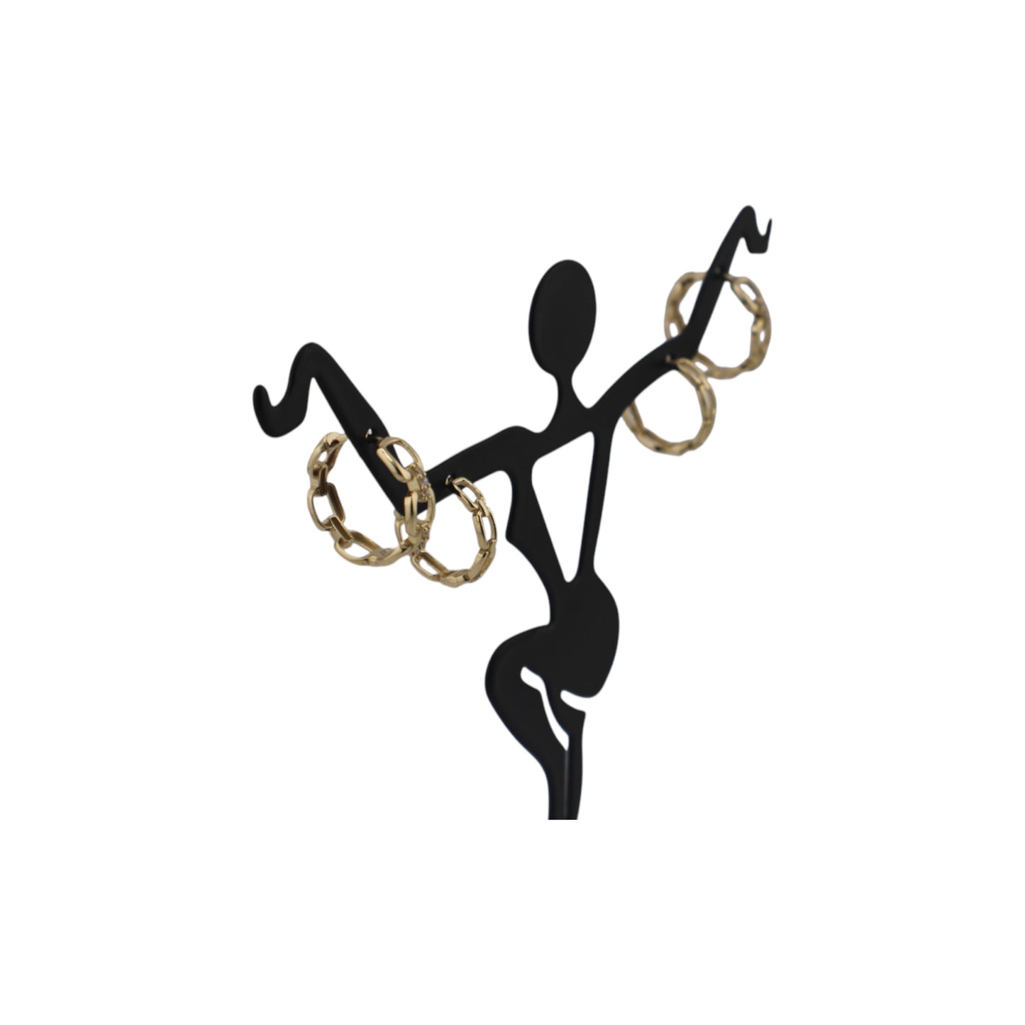 14KT Solid Yellow Gold Hoops Fancy Style Earrings W/ White Cz