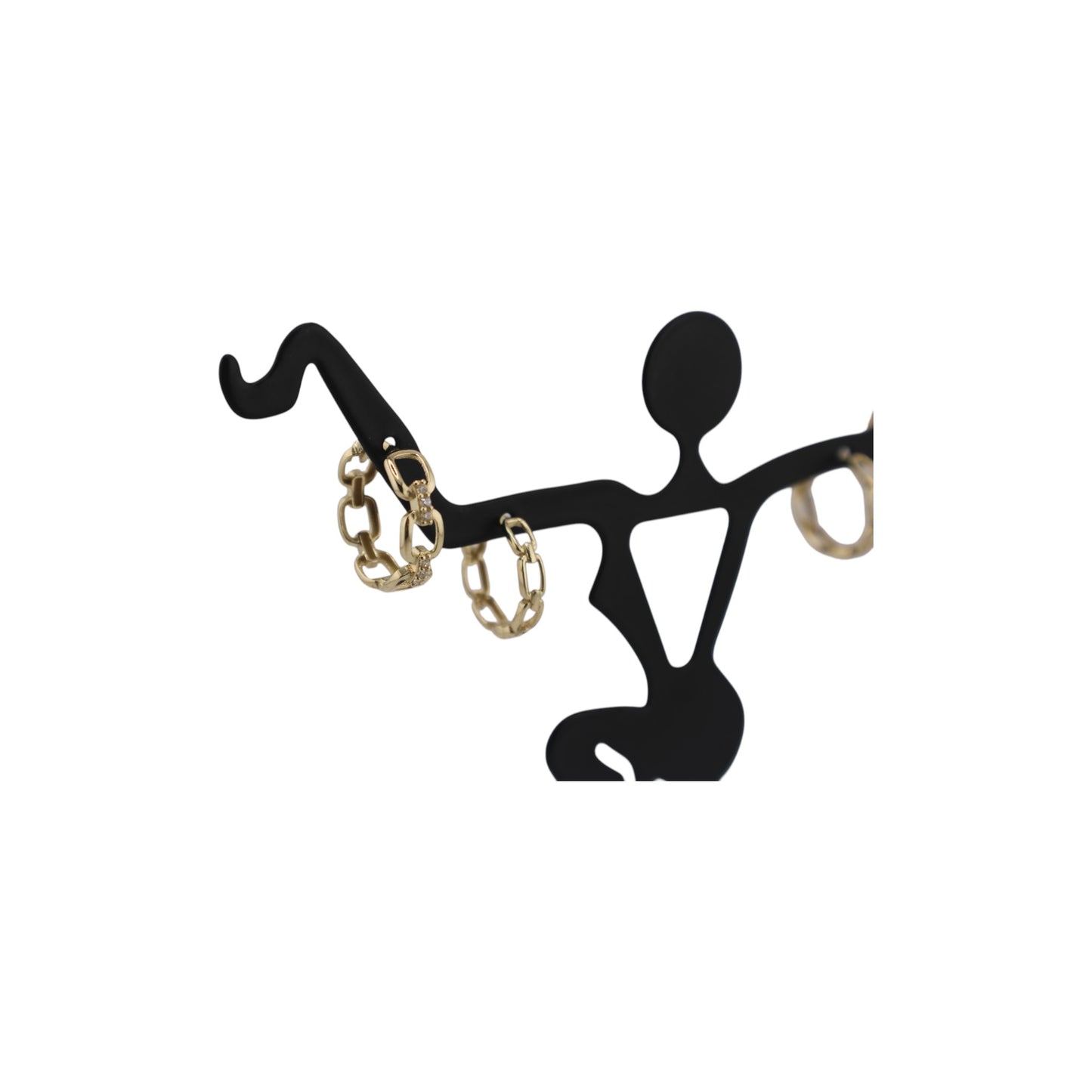 14KT Solid Yellow Gold Hoops Fancy Style Earrings W/ White Cz