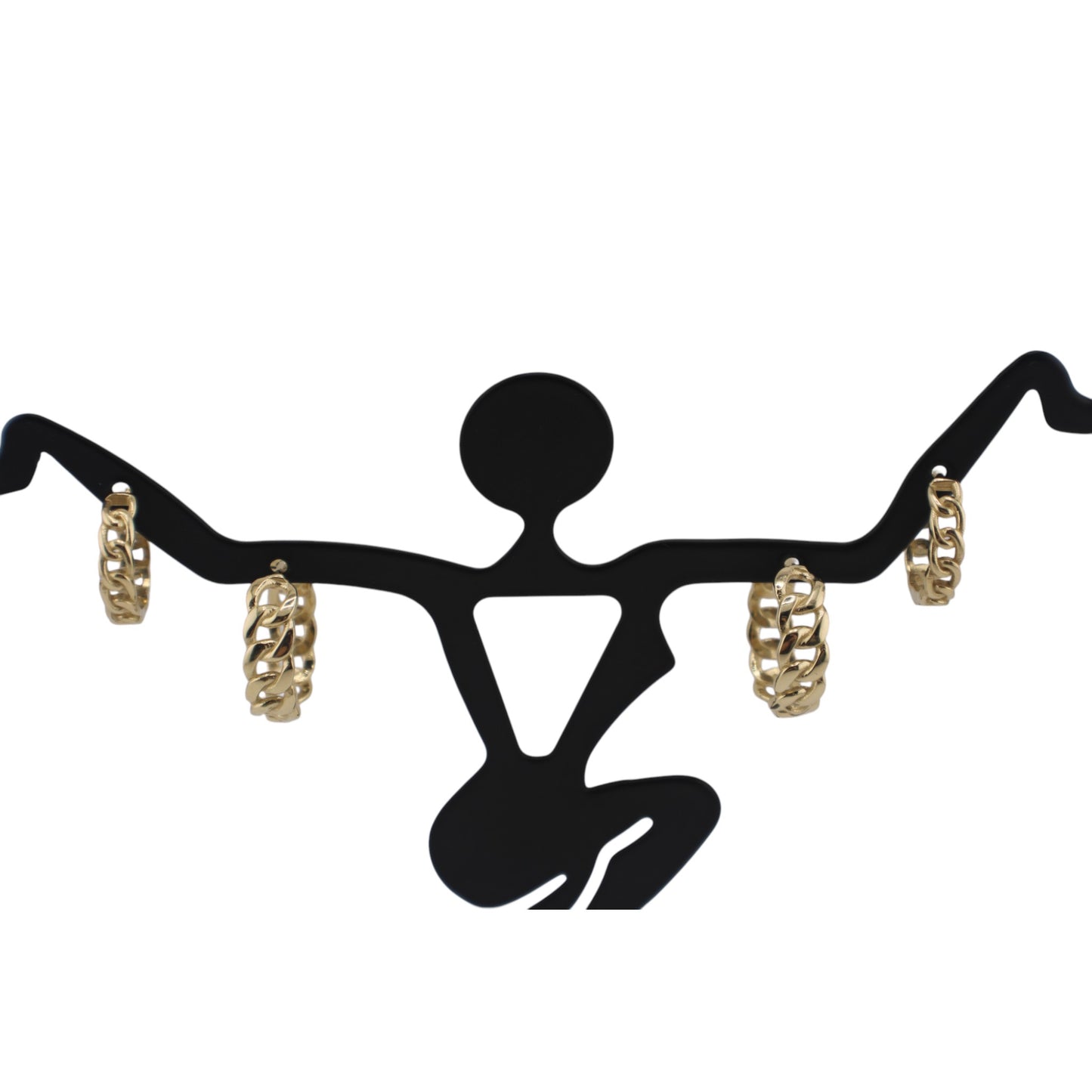 14KT Solid Yellow Gold Cuban Style Hoops Earrings