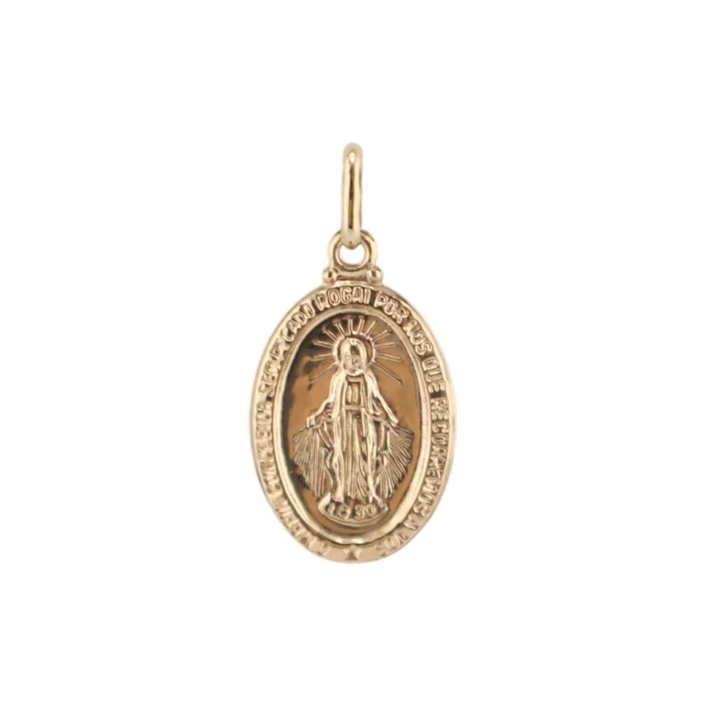 14KT Yellow Semi-Solid Gold Miraculous Medal Pendant