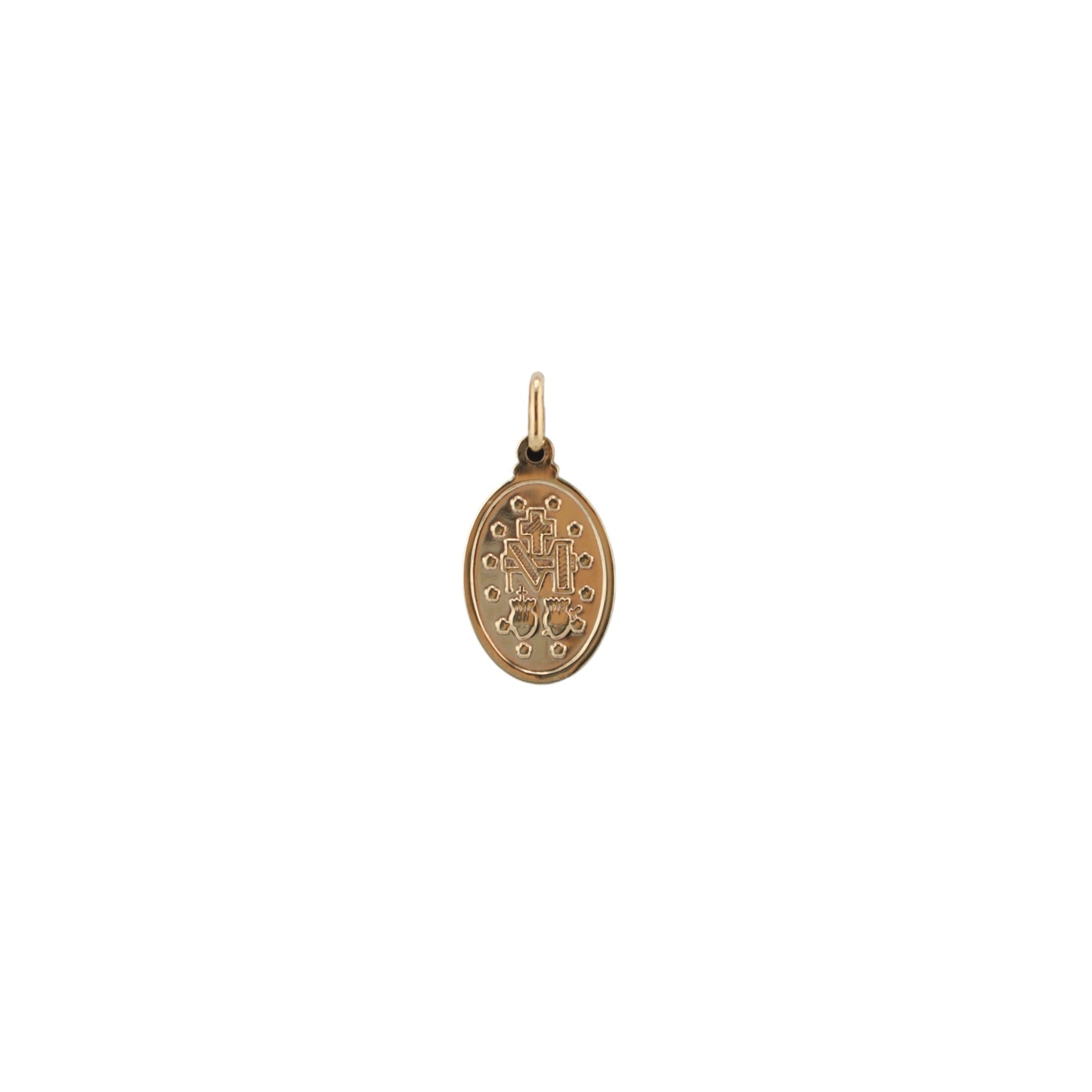 14KT Yellow Semi-Solid Gold Miraculous Medal Pendant
