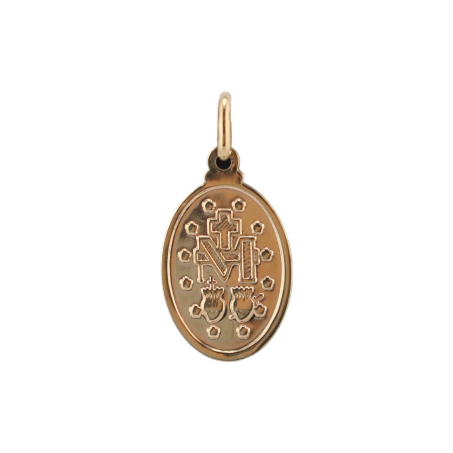 14KT Yellow Semi-Solid Gold Miraculous Medal Pendant