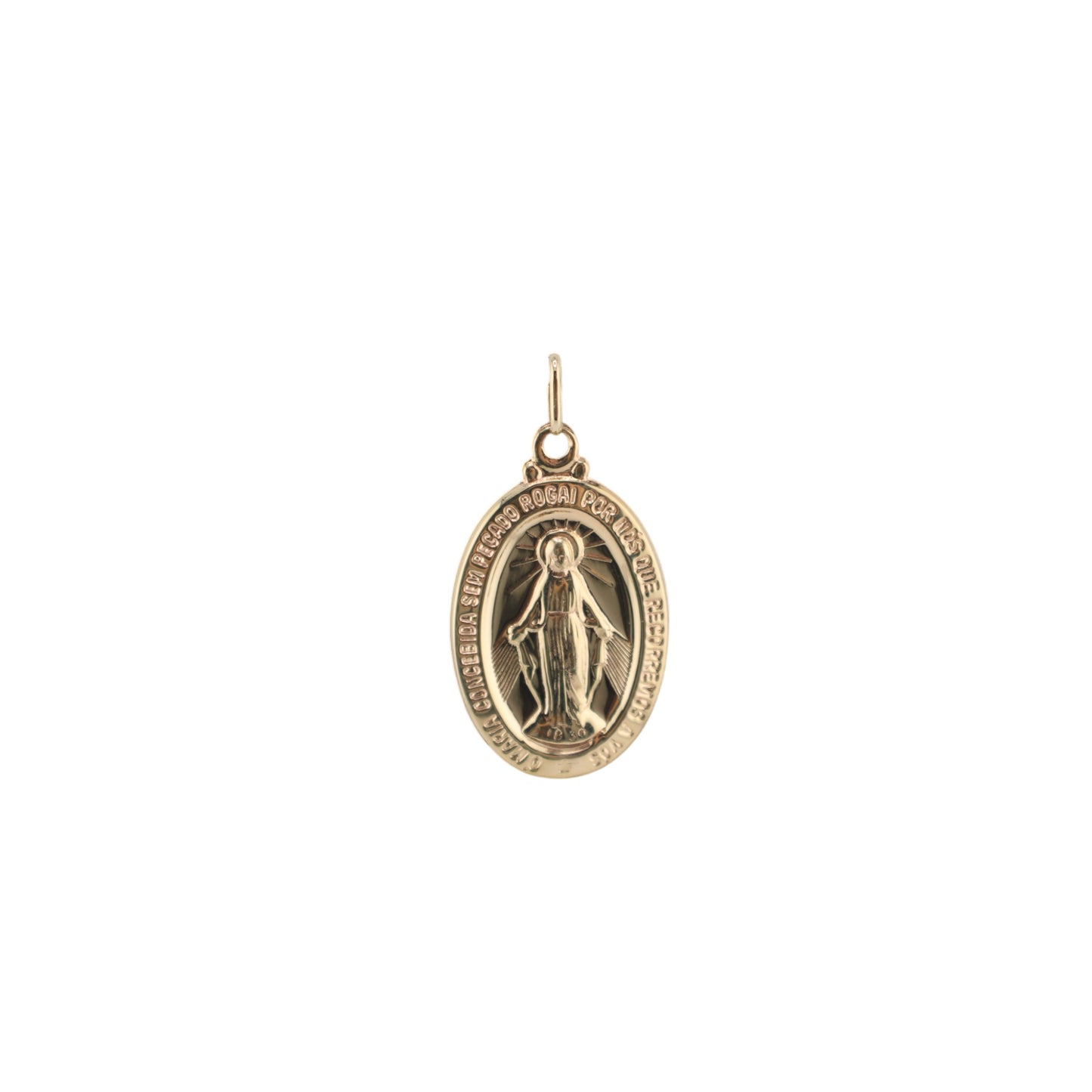 14KT Yellow Semi-Solid Gold Miraculous Medal Pendant