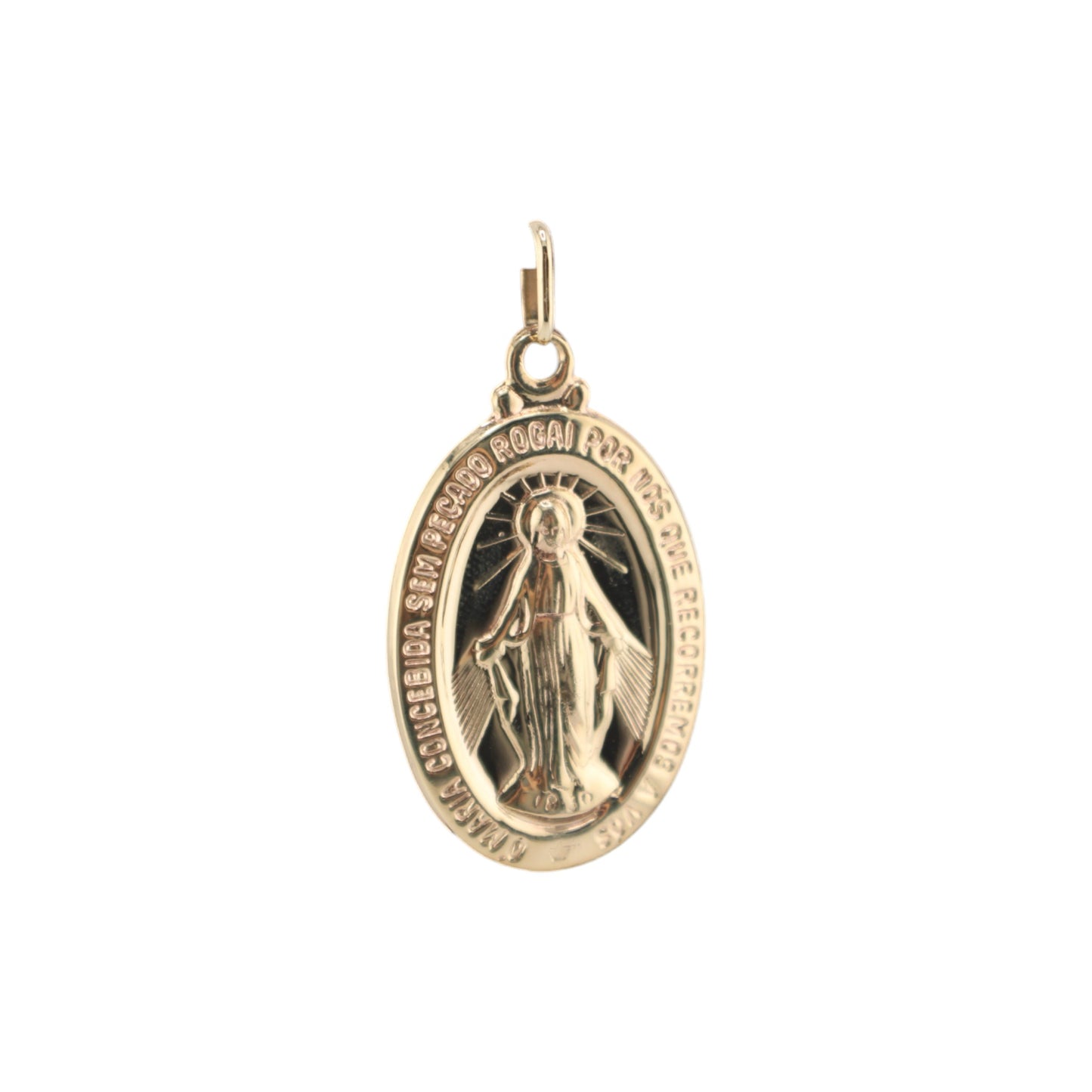 14KT Yellow Semi-Solid Gold Miraculous Medal Pendant