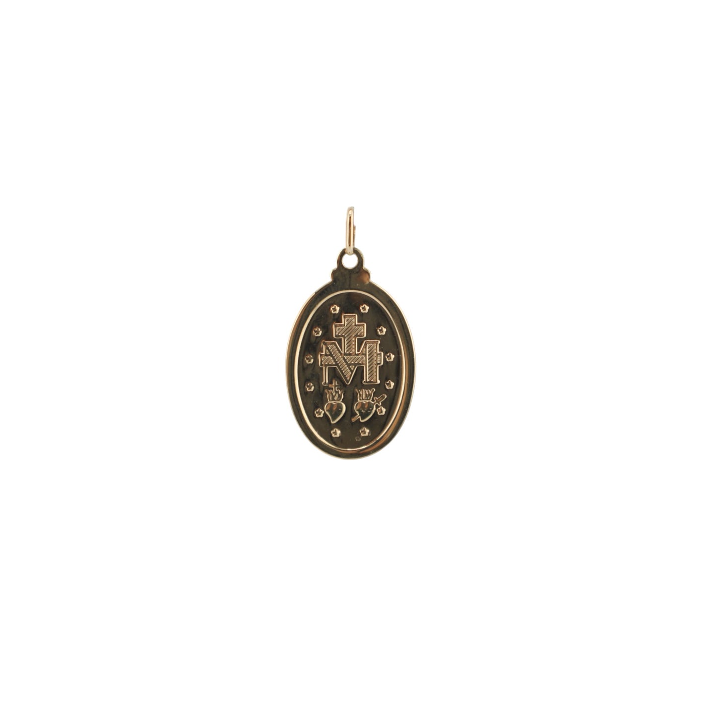 14KT Yellow Semi-Solid Gold Miraculous Medal Pendant