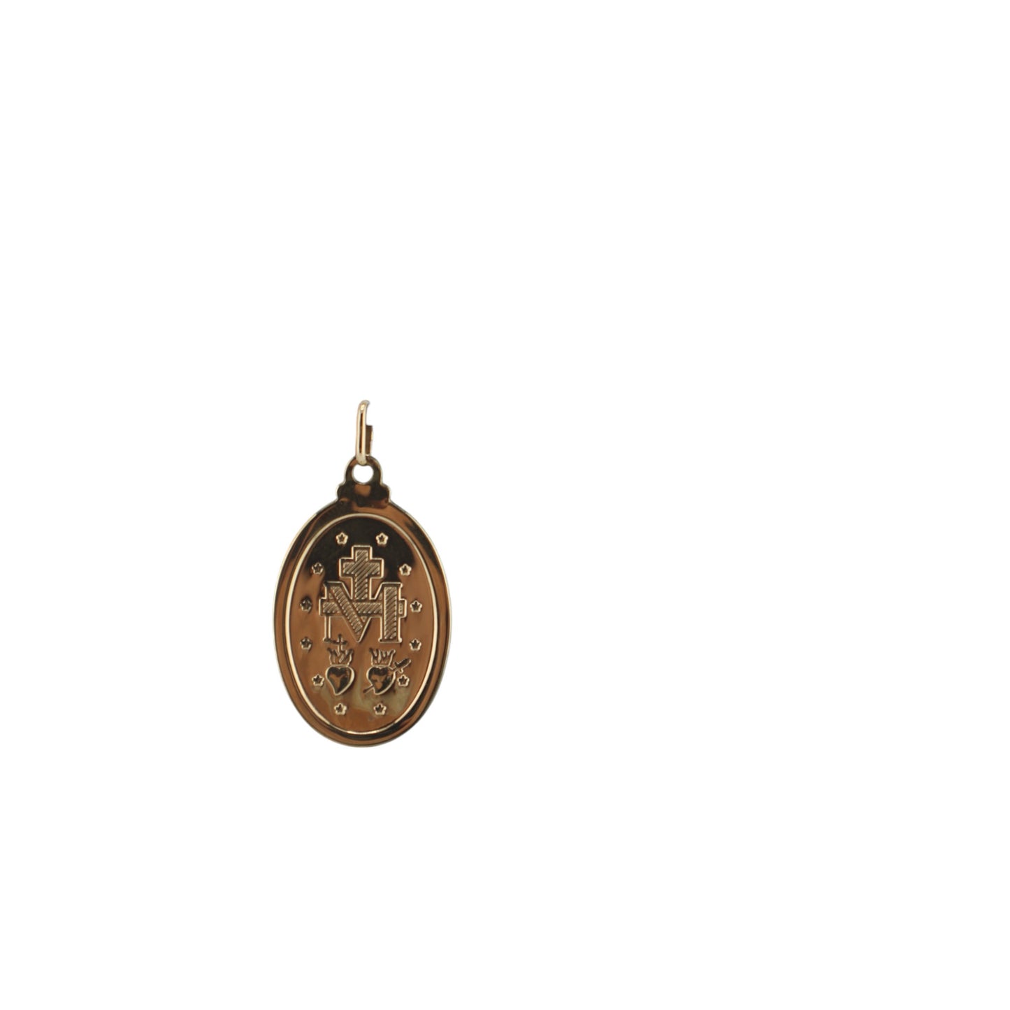 14KT Yellow Semi-Solid Gold Miraculous Medal Pendant