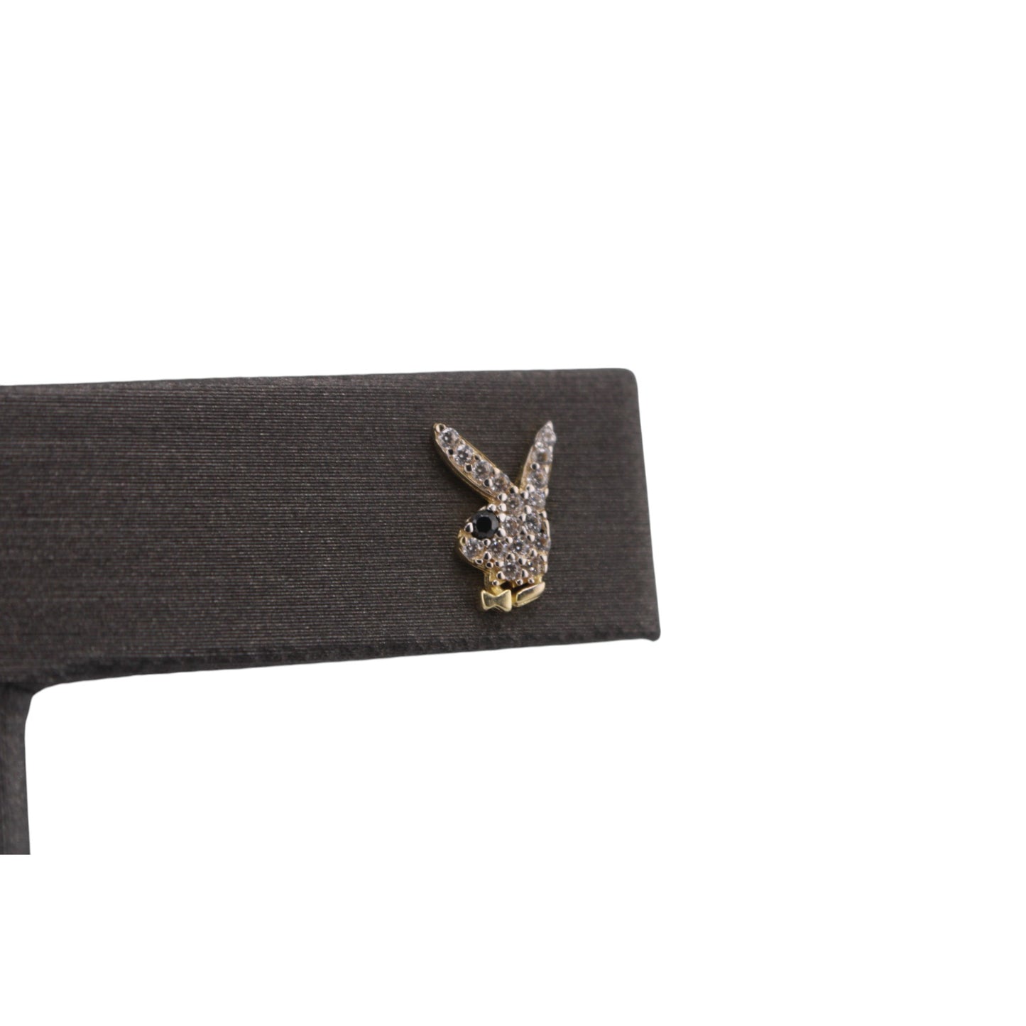14KT Yellow Gold Bunny W/ White Cz Studs Earrings