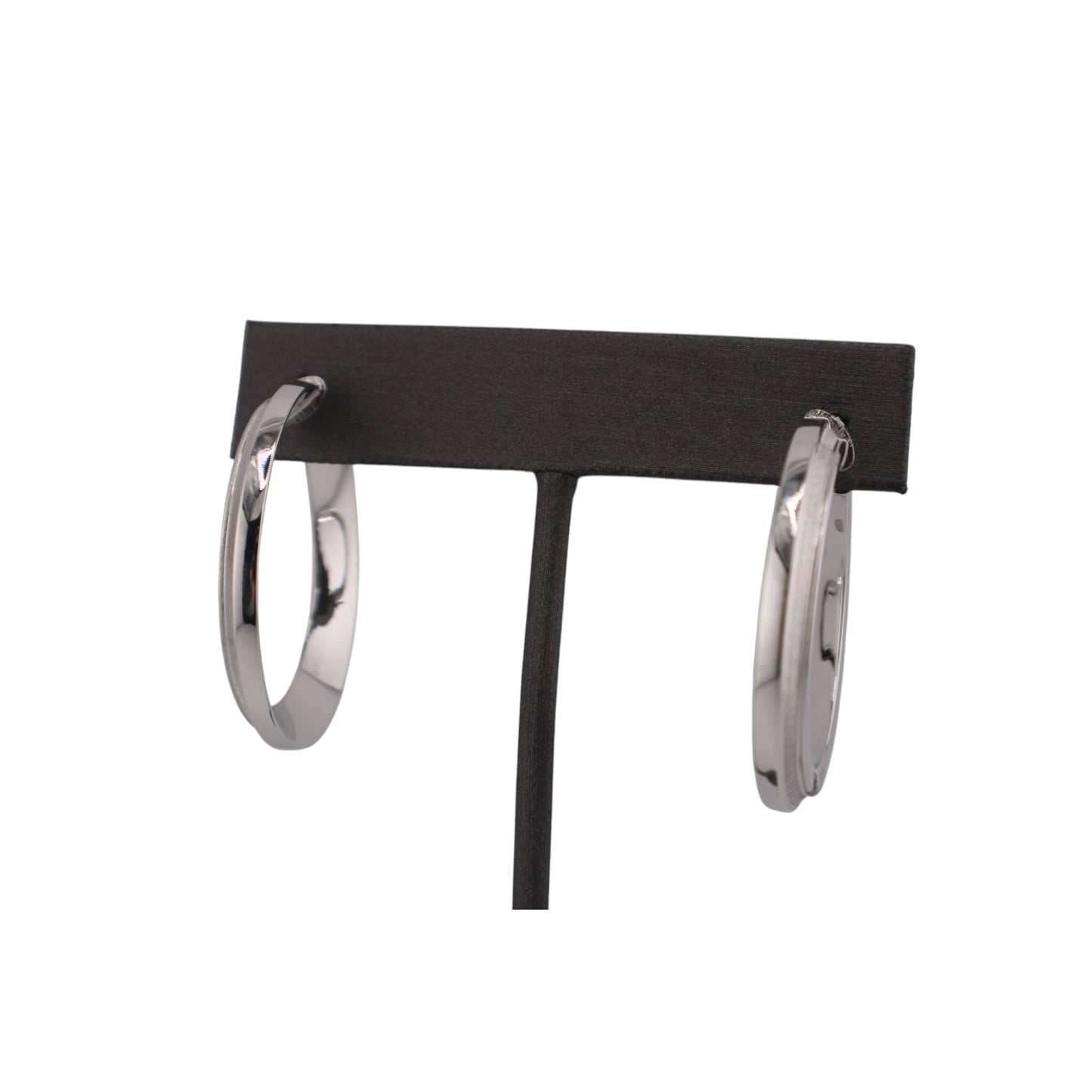 14KT White Gold Round Hoops 26mm Earrings