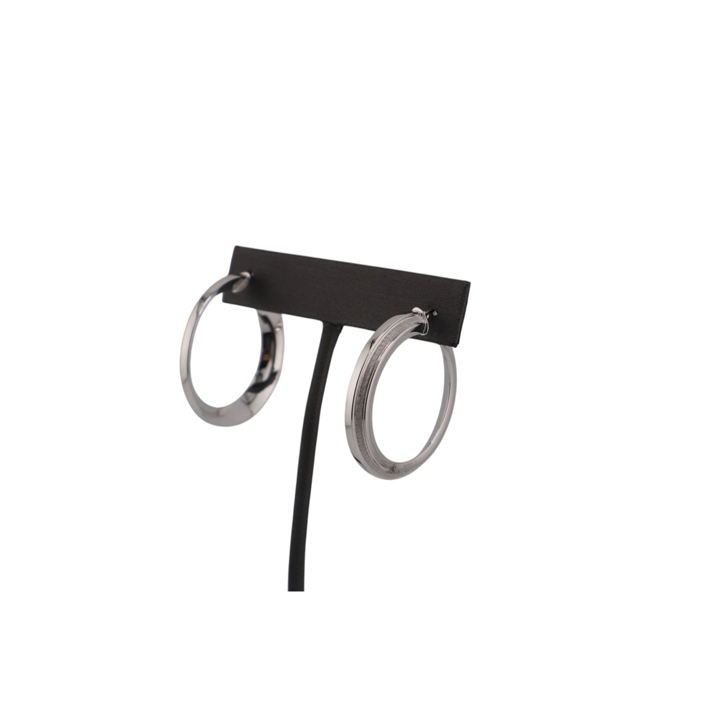 14KT White Gold Round Hoops 26mm Earrings
