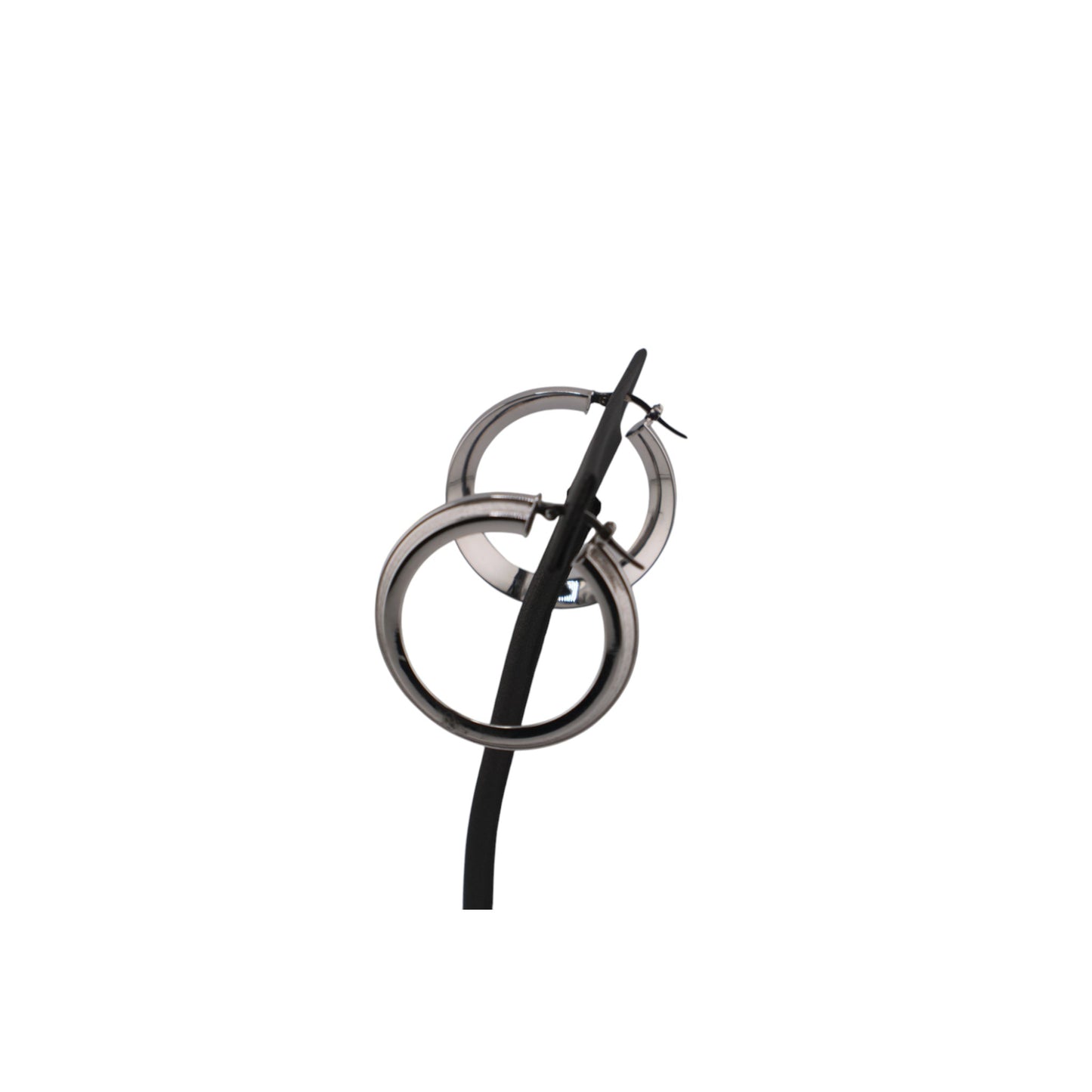 14KT White Gold Round Hoops 26mm Earrings