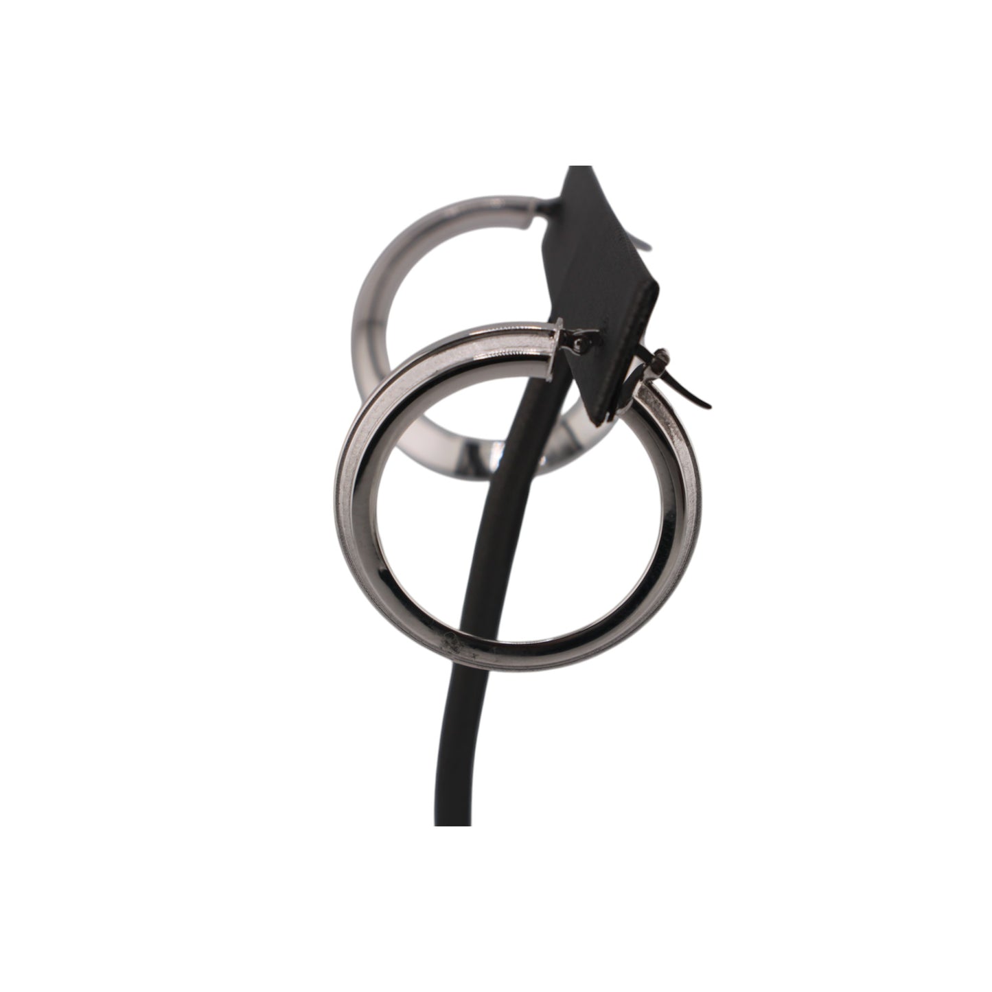 14KT White Gold Round Hoops 26mm Earrings