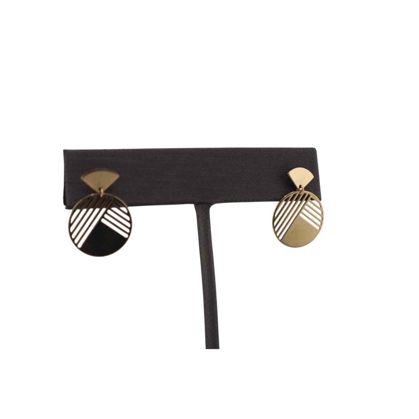 14KT Yellow Gold Fancy Round Style Studs Earrings