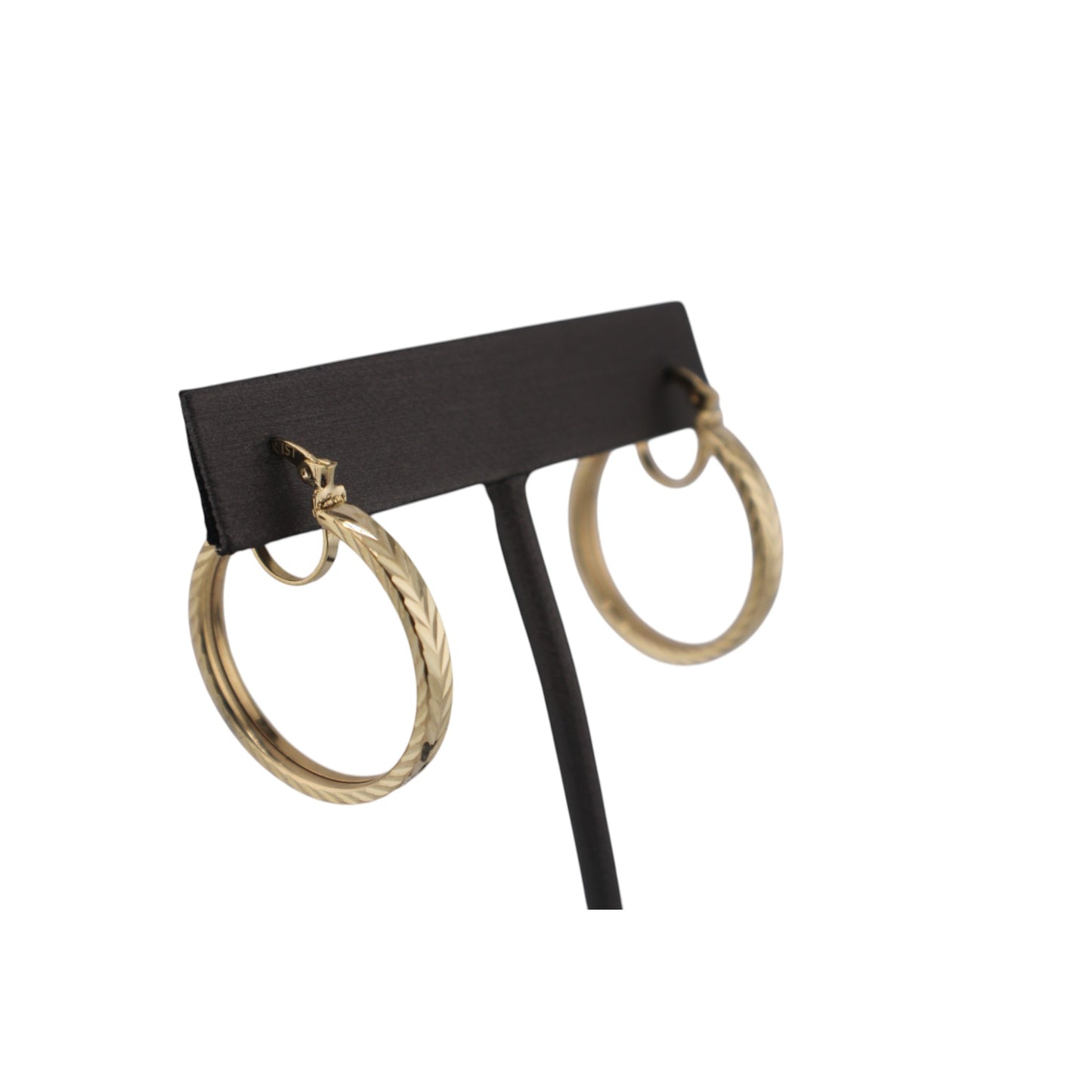 14KT Yellow Gold New Round Hoops 22.mm Earrings