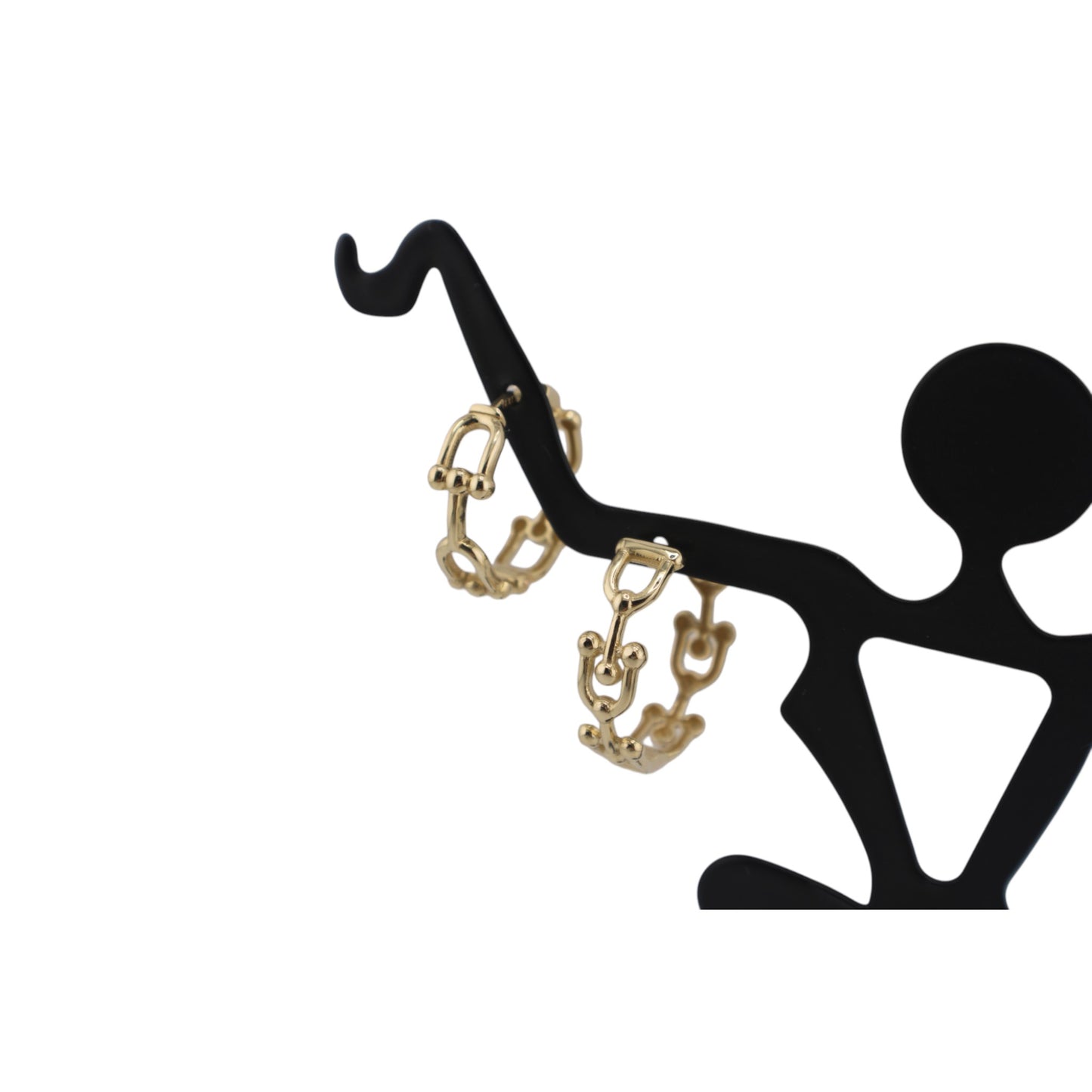14KT Solid Yellow Gold Hoops Fancy Style Earrings