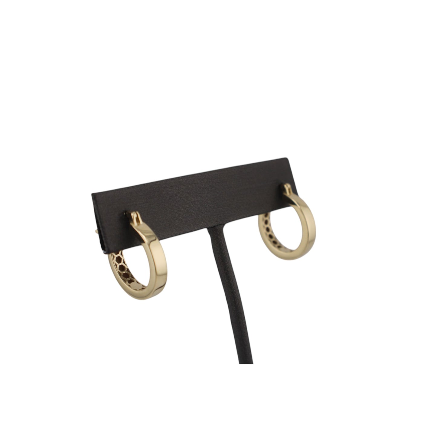 14KT Semi-Solid Yellow Gold Round Hoops 13.mm Earrings