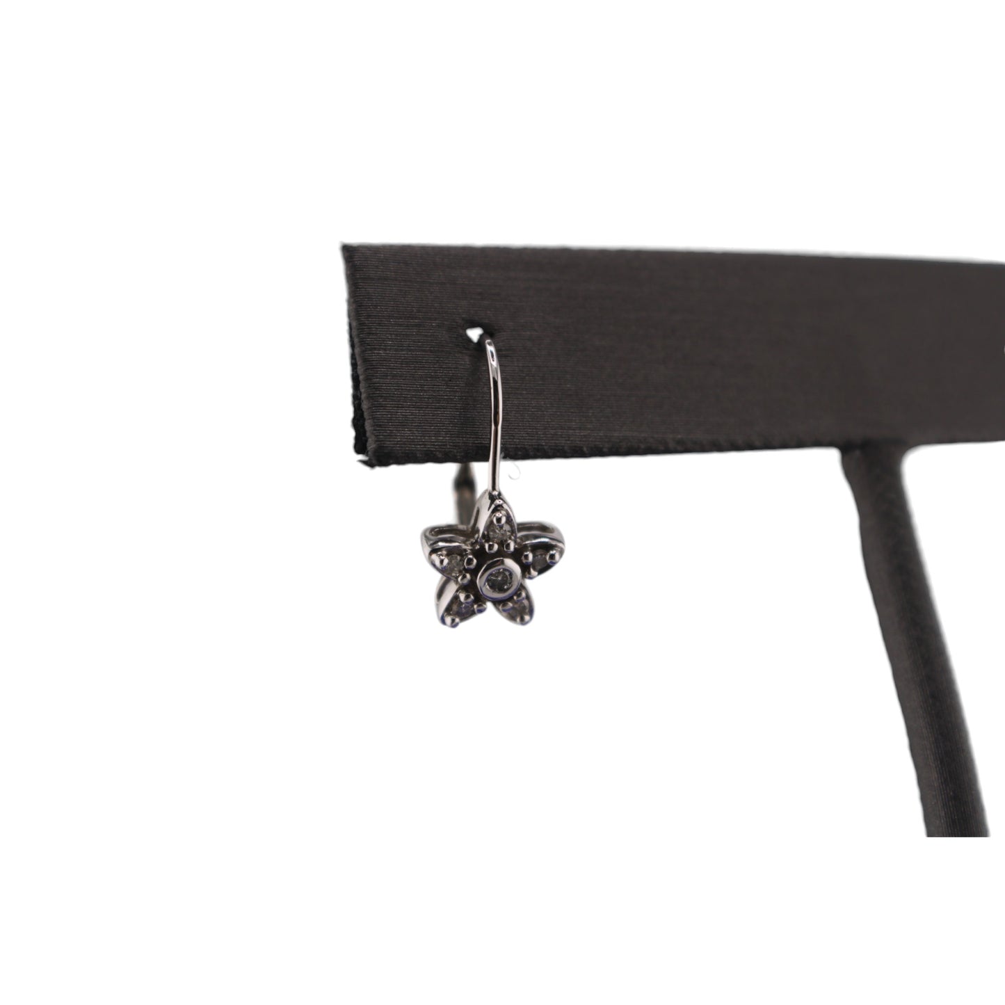 14KT White Gold W/ Diamond .12cttw Drop Earrings