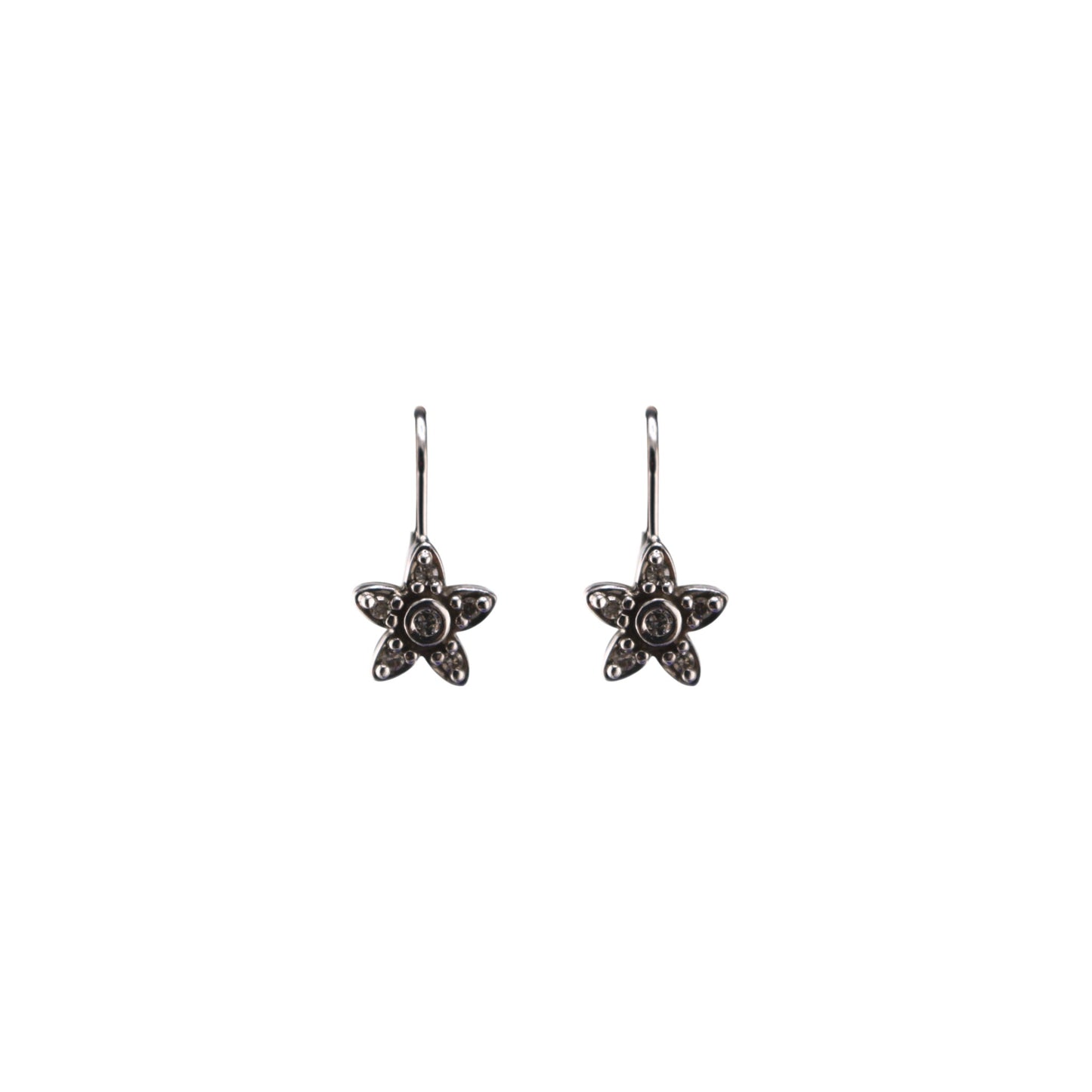 14KT White Gold W/ Diamond .12cttw Drop Earrings