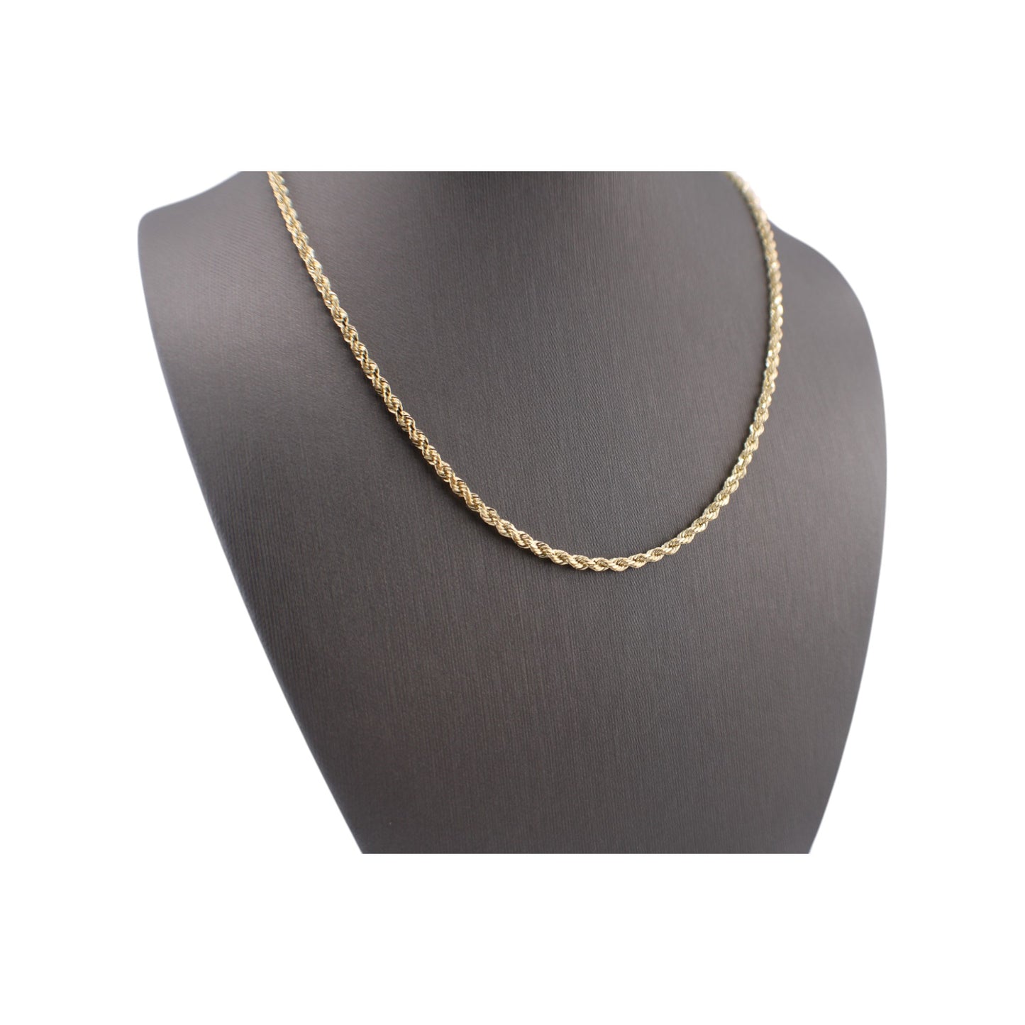 14KT Yellow Solid Gold Rope-Cut Chain