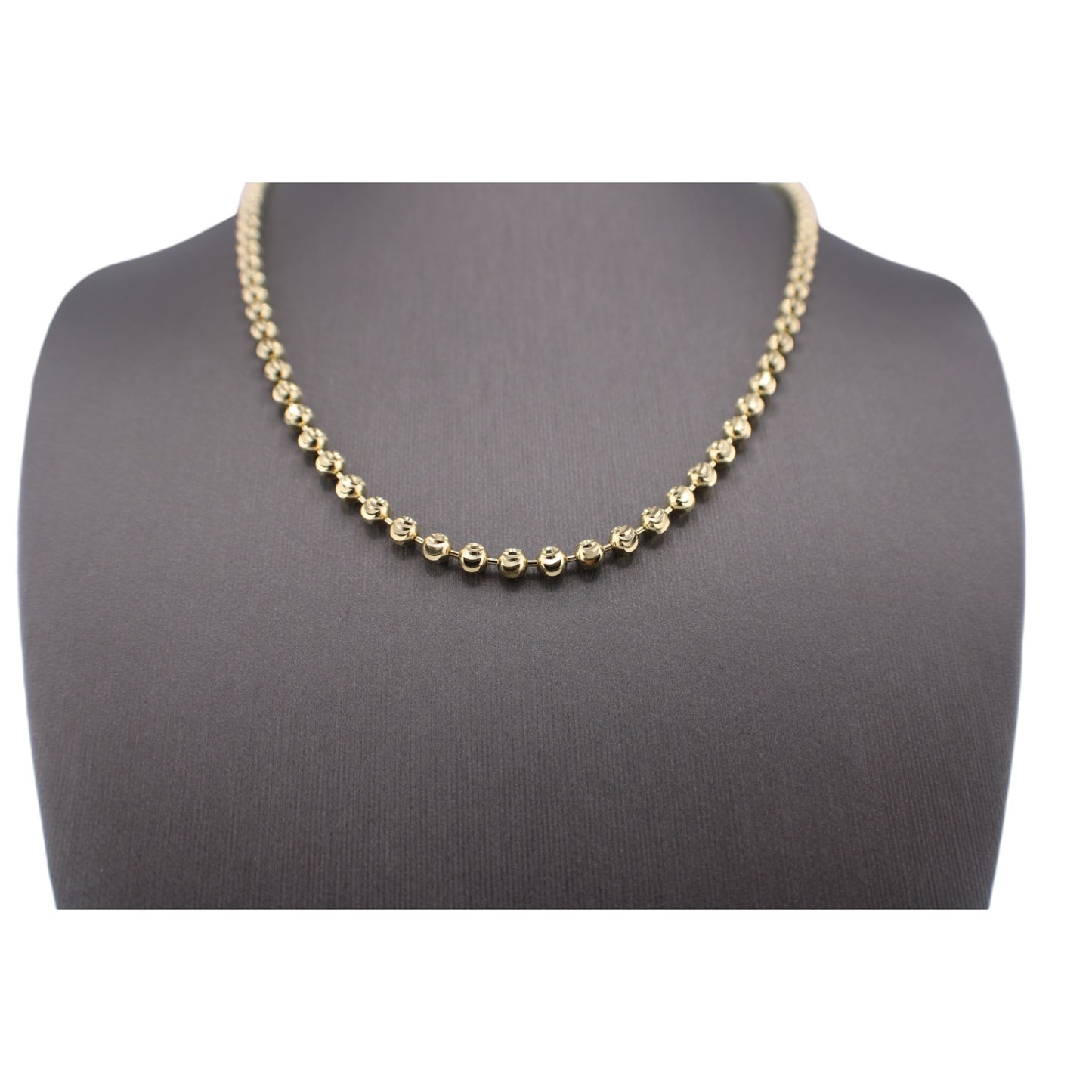 14KT Yellow Solid Gold Moon-Cut Chain