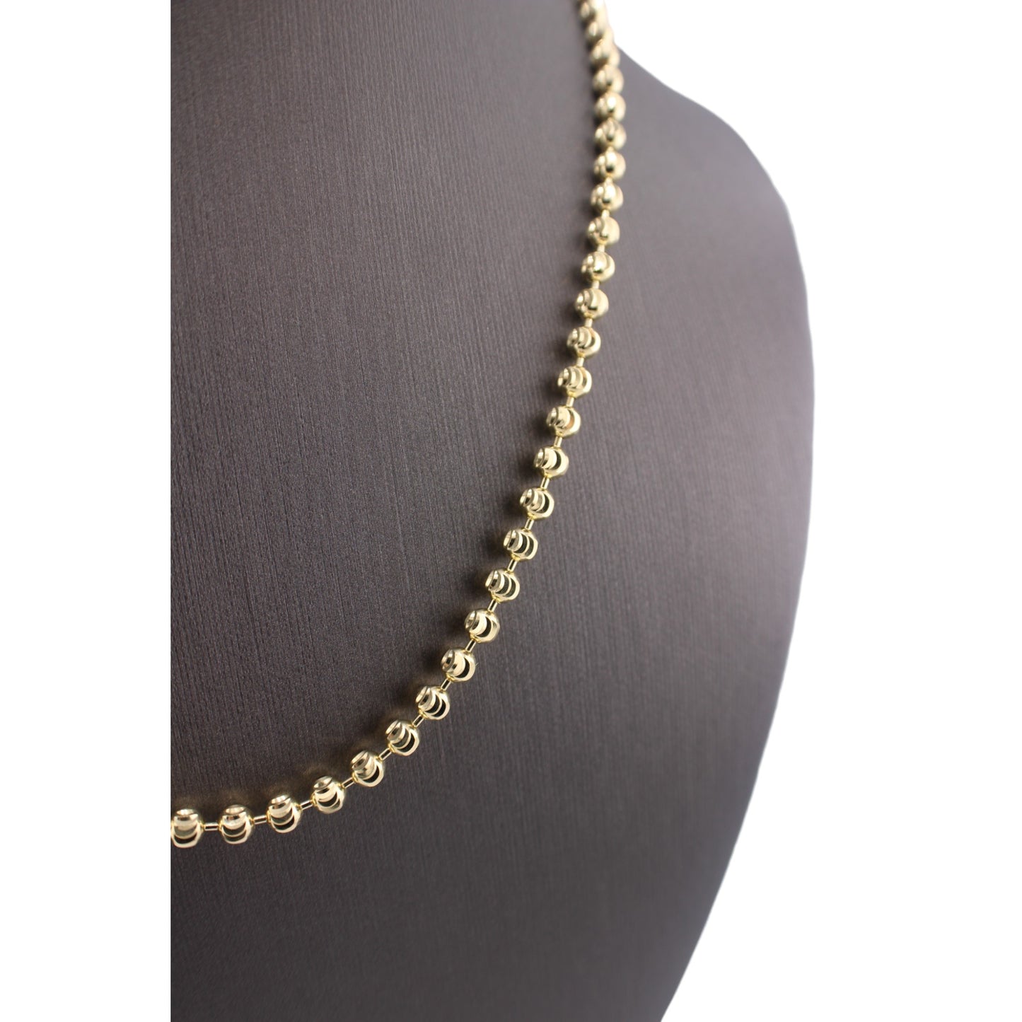 14KT Yellow Solid Gold Moon-Cut Chain