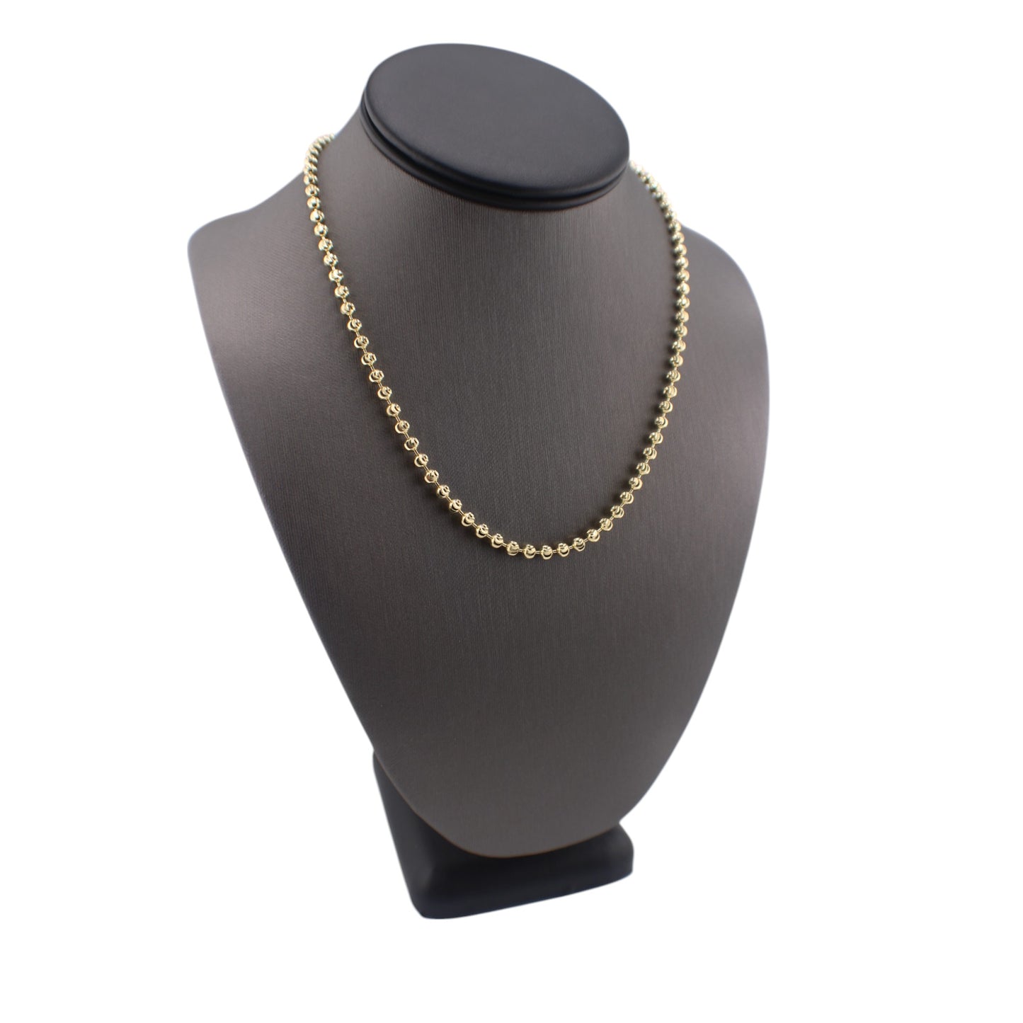 14KT Yellow Solid Gold Moon-Cut Chain