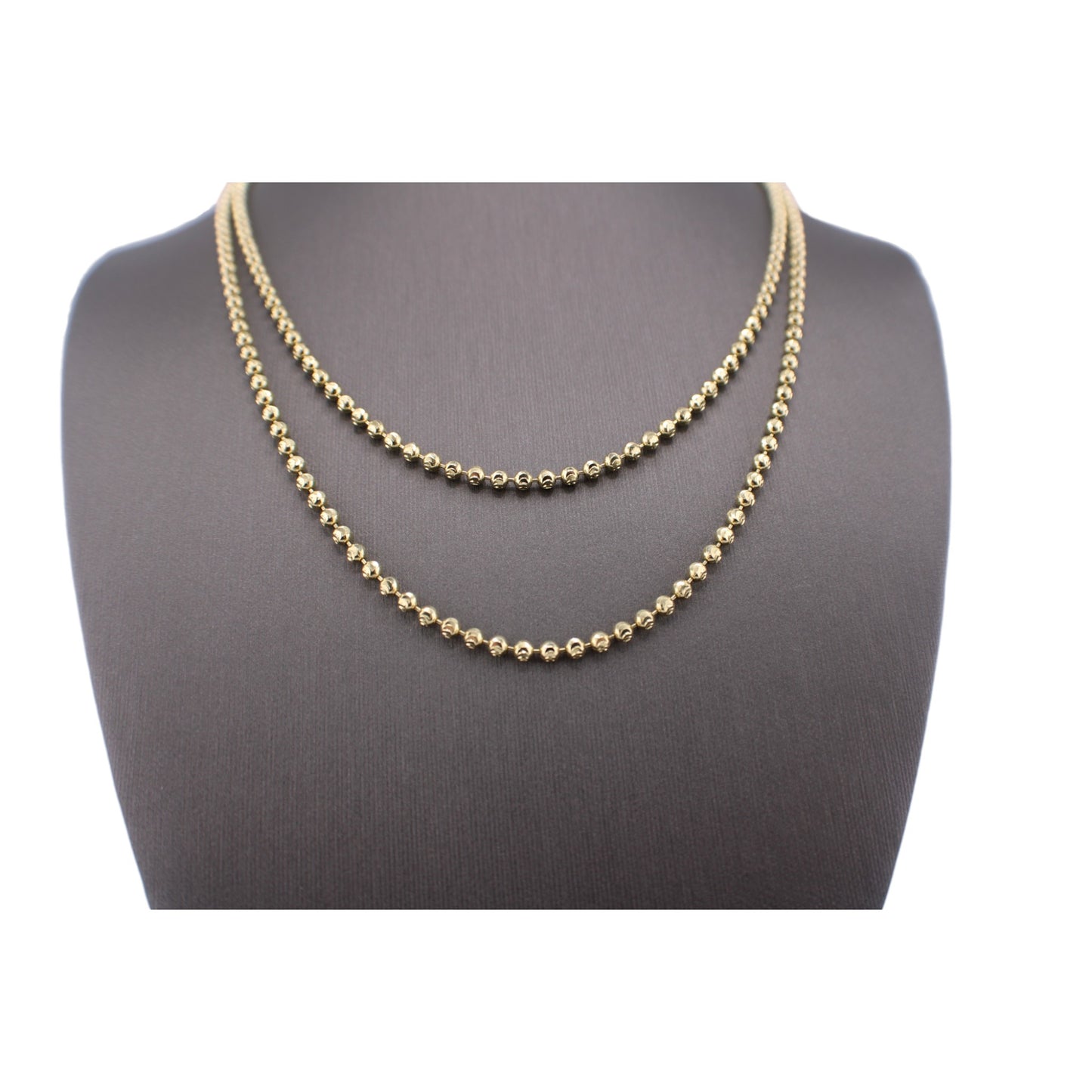 14KT Yellow Solid Gold Moon-Cut Chain
