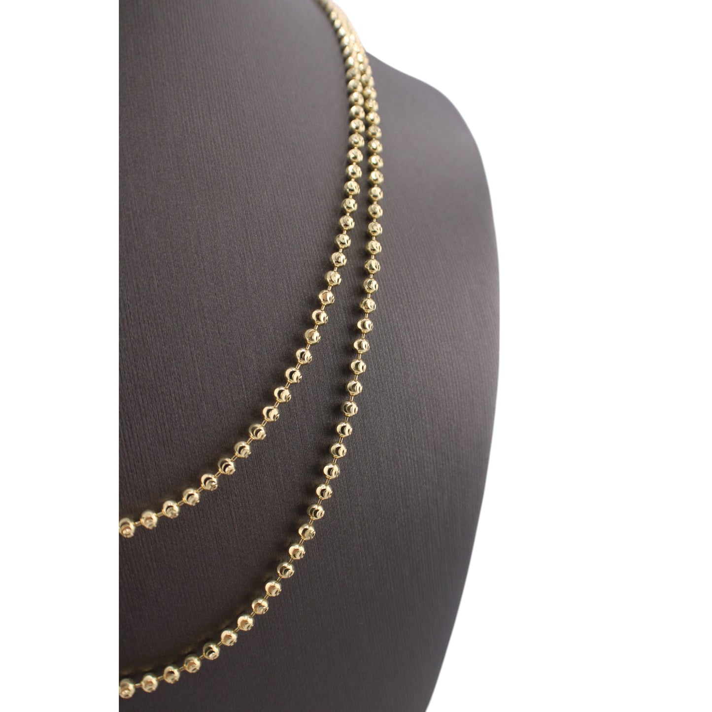 14KT Yellow Solid Gold Moon-Cut Chain