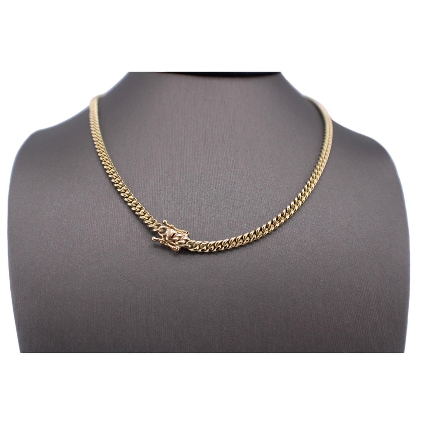 14KT Yellow Solid Cuban Link Gold W/ Box Lock Chain
