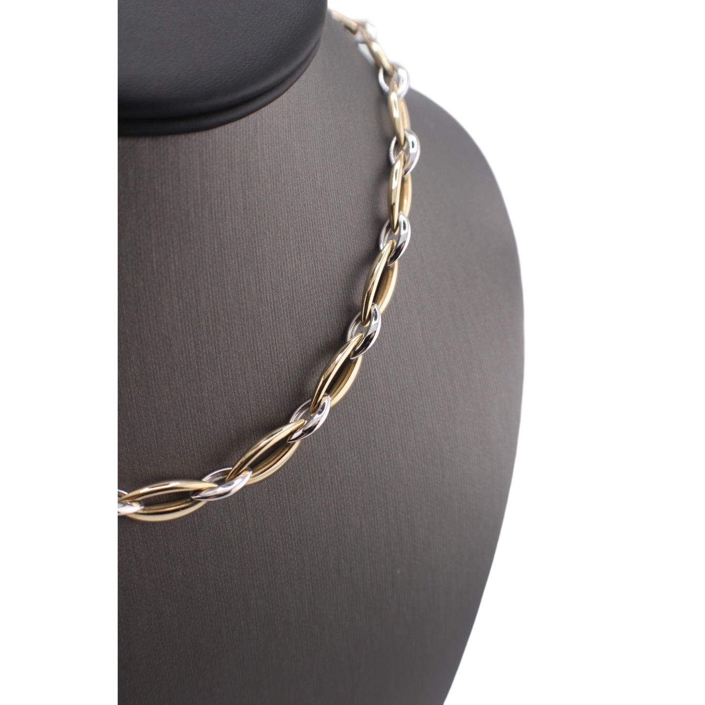14KT Yellow/White Gold Fancy Link Chain.