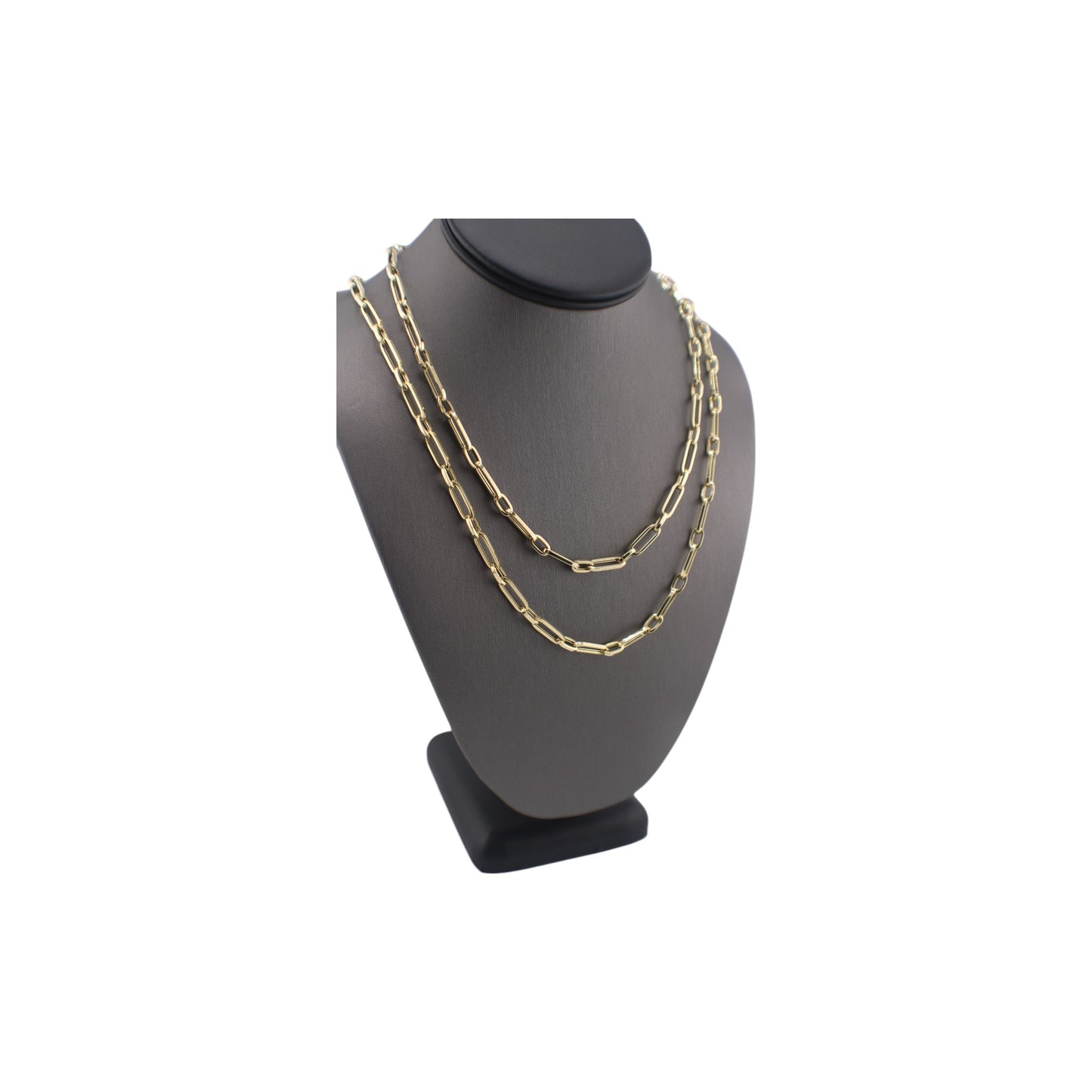 14KT Yellow Semi-Solid Paper-Clip Link Gold Chain.