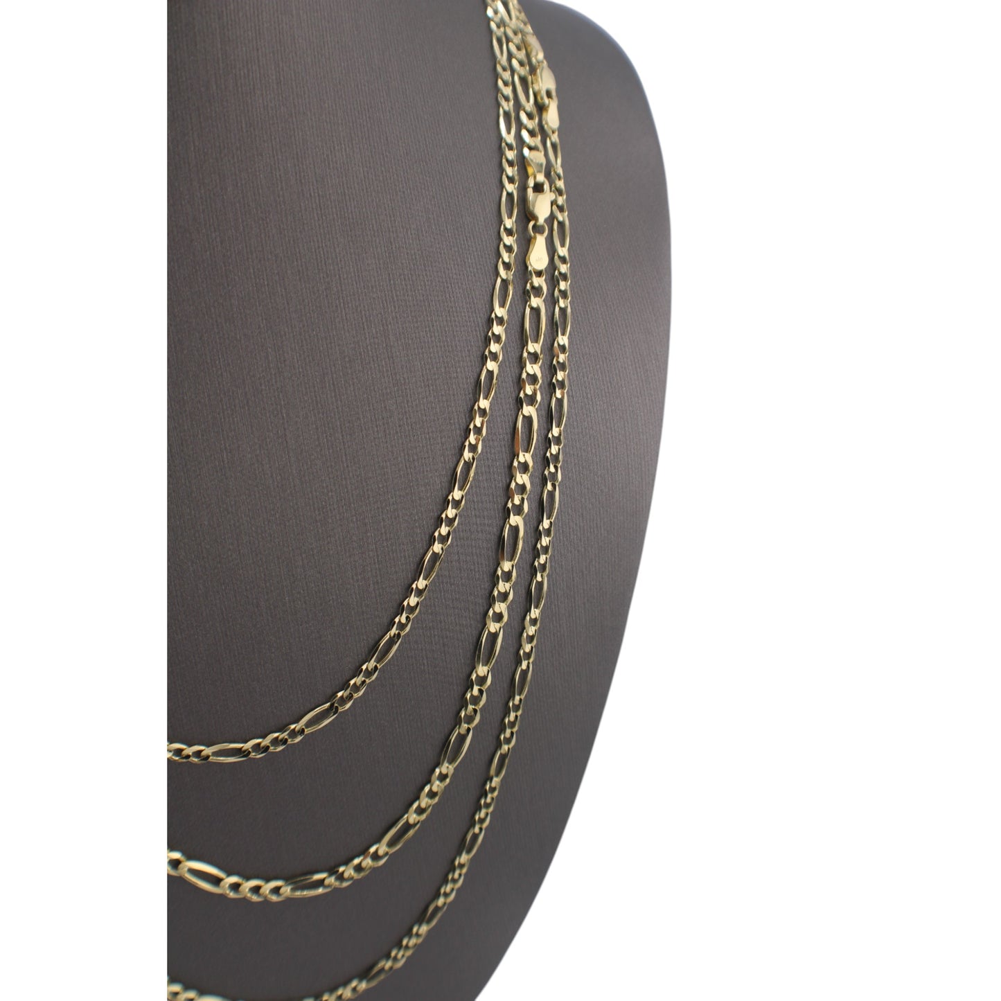 14KT Yellow Gold Solid Figaro Link Chain.