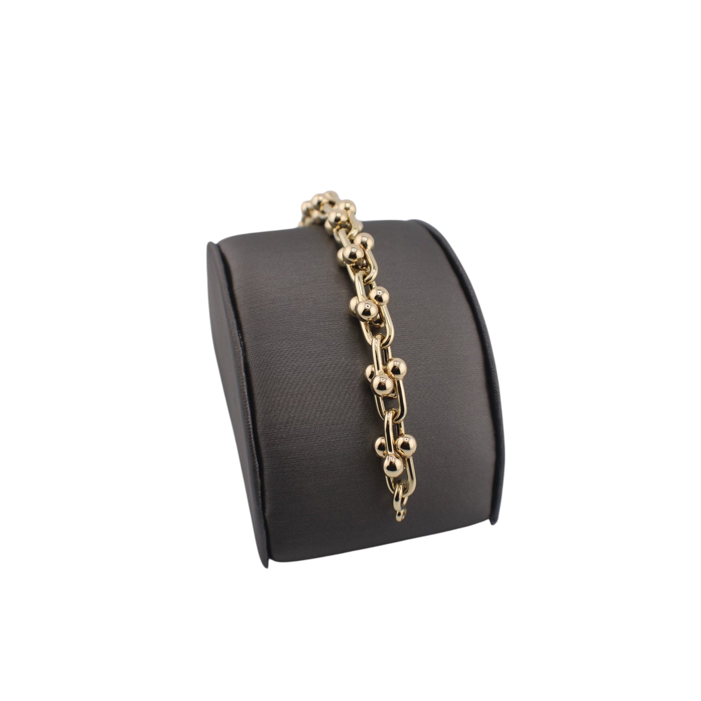 14KT Yellow Gold Semi-Solid Italian Puff Link Bracelets