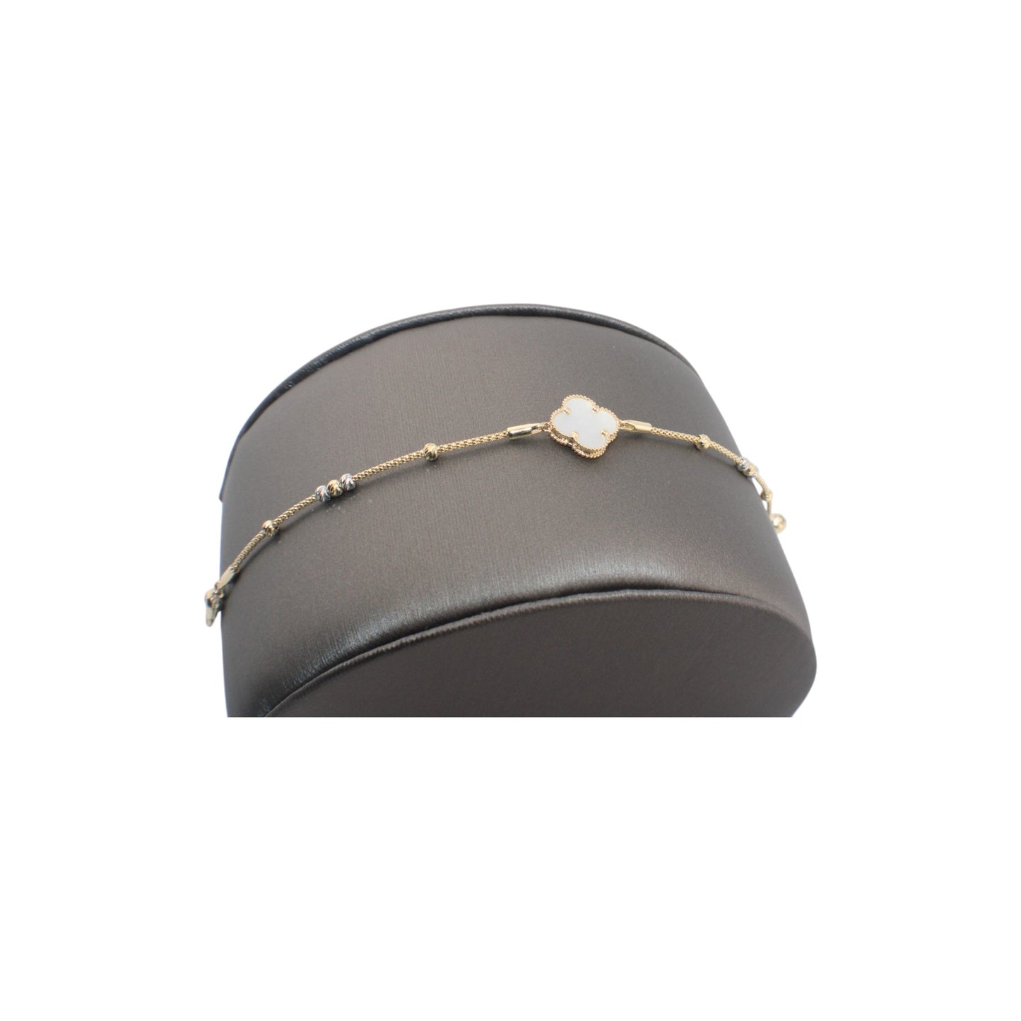 14KT Yellow Gold Solid Fancy Flower Mother of Pearl Bracelets