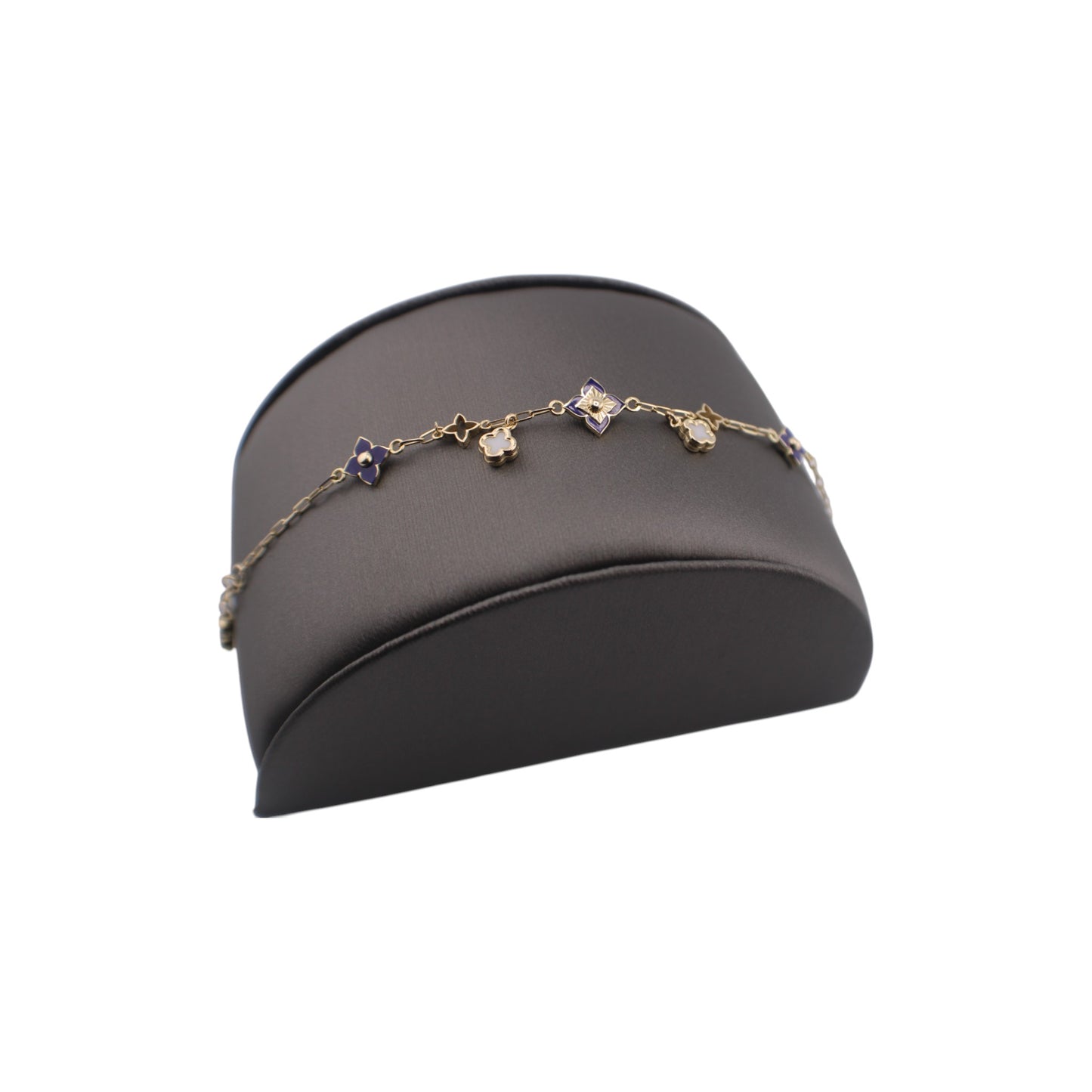 14KT Yellow Gold Fancy Style Link Paper-Clip Bracelets W/ Charms