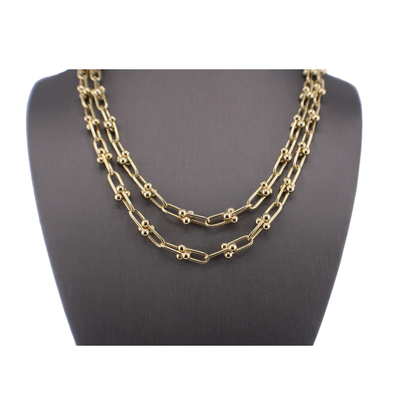14KT Yellow Semi-Solid Gold Fancy Link Chain