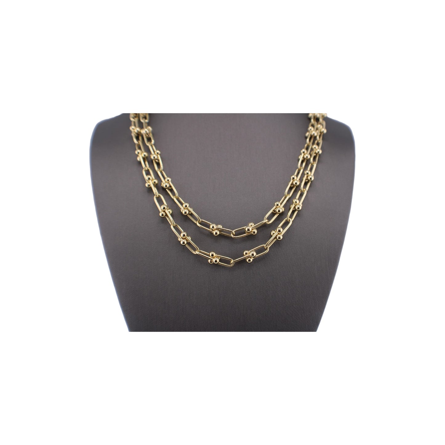14KT Yellow Semi-Solid Gold Fancy Link Chain