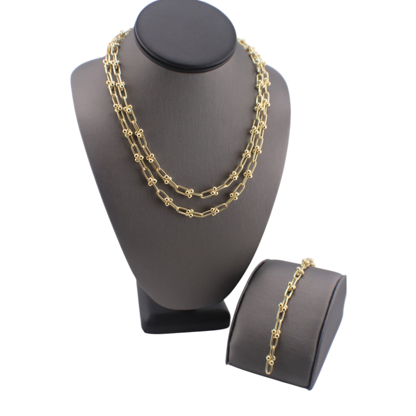 14KT Yellow Semi-Solid Gold Fancy Link Chain