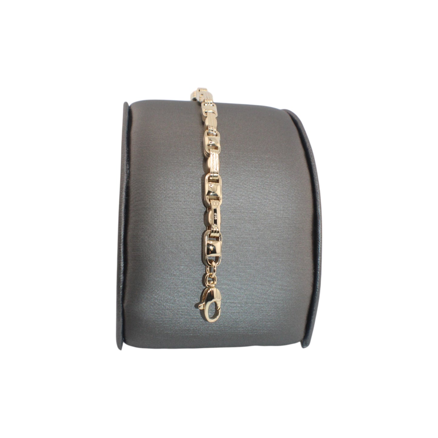 14KT Yellow Gold Semi-Solid Italian Square-Link Bracelets