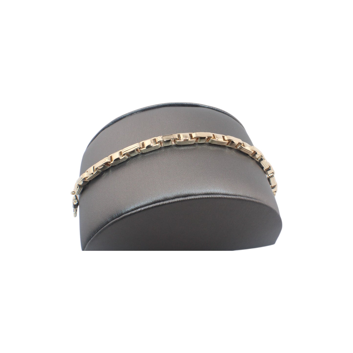 14KT Yellow Gold Semi-Solid Italian Square-Link Bracelets