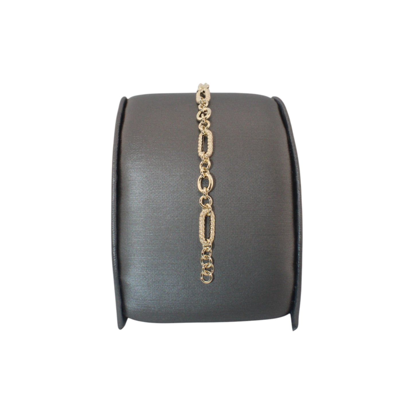 14KT Yellow Gold Semi-Solid Paper-Clip Link Bracelets