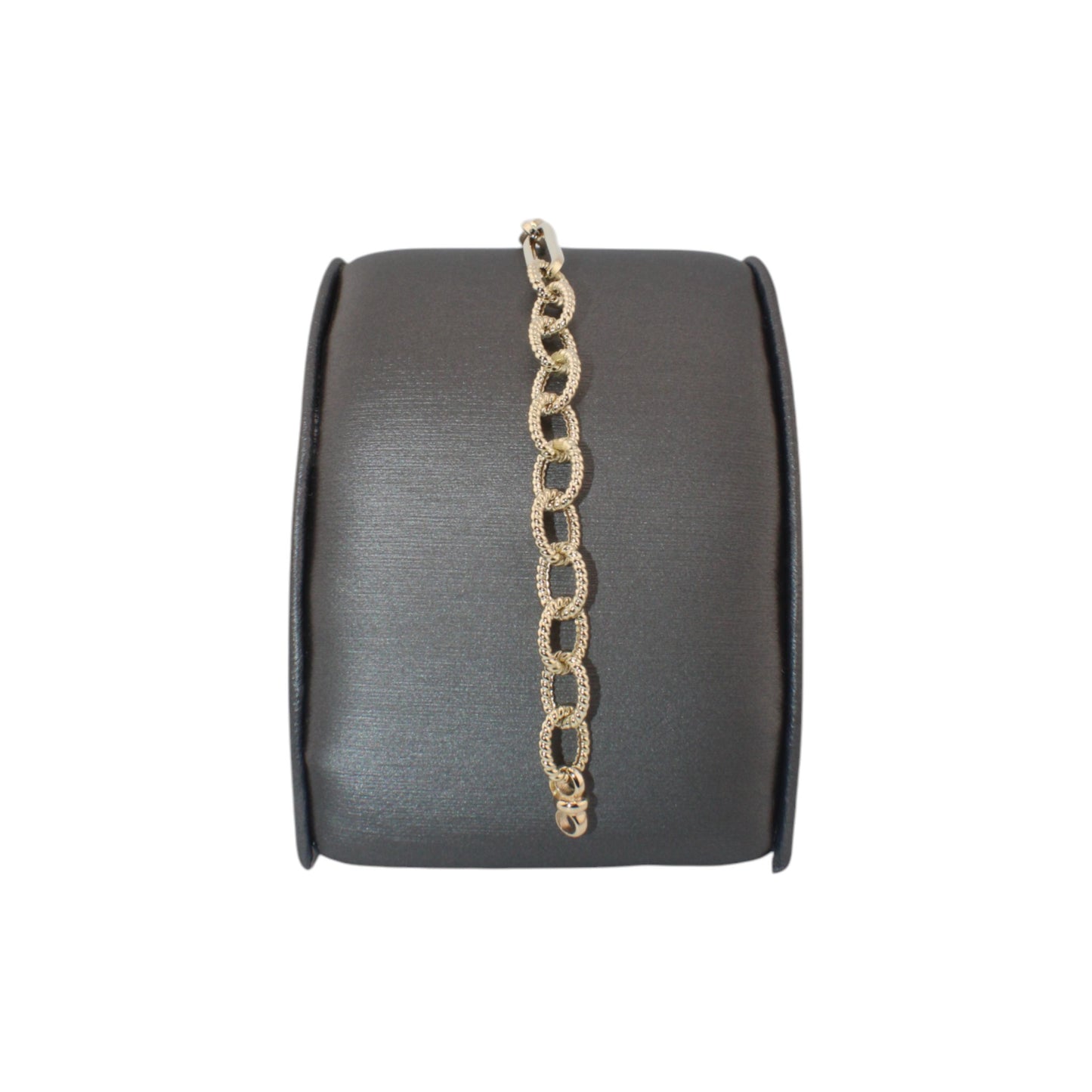 14KT Yellow Gold Semi-Solid Paper-Clip and Round Link Bracelets