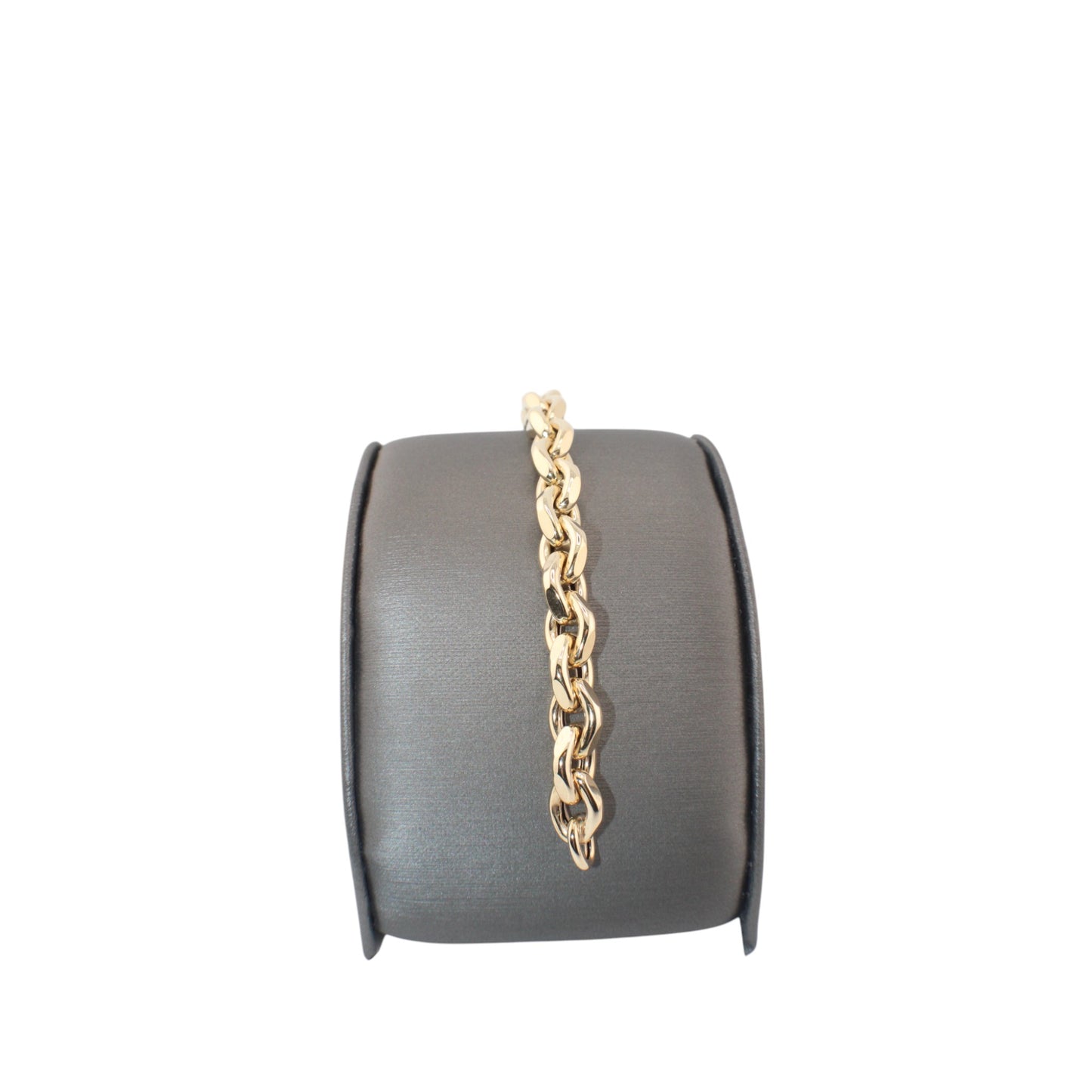 14KT Yellow Gold Semi-Solid Puff Link Bracelets