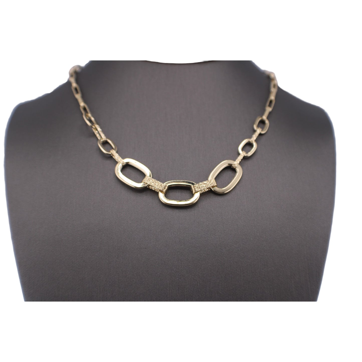 14KT Yellow Semi-Solid Gold Fancy Paper Clip Chain